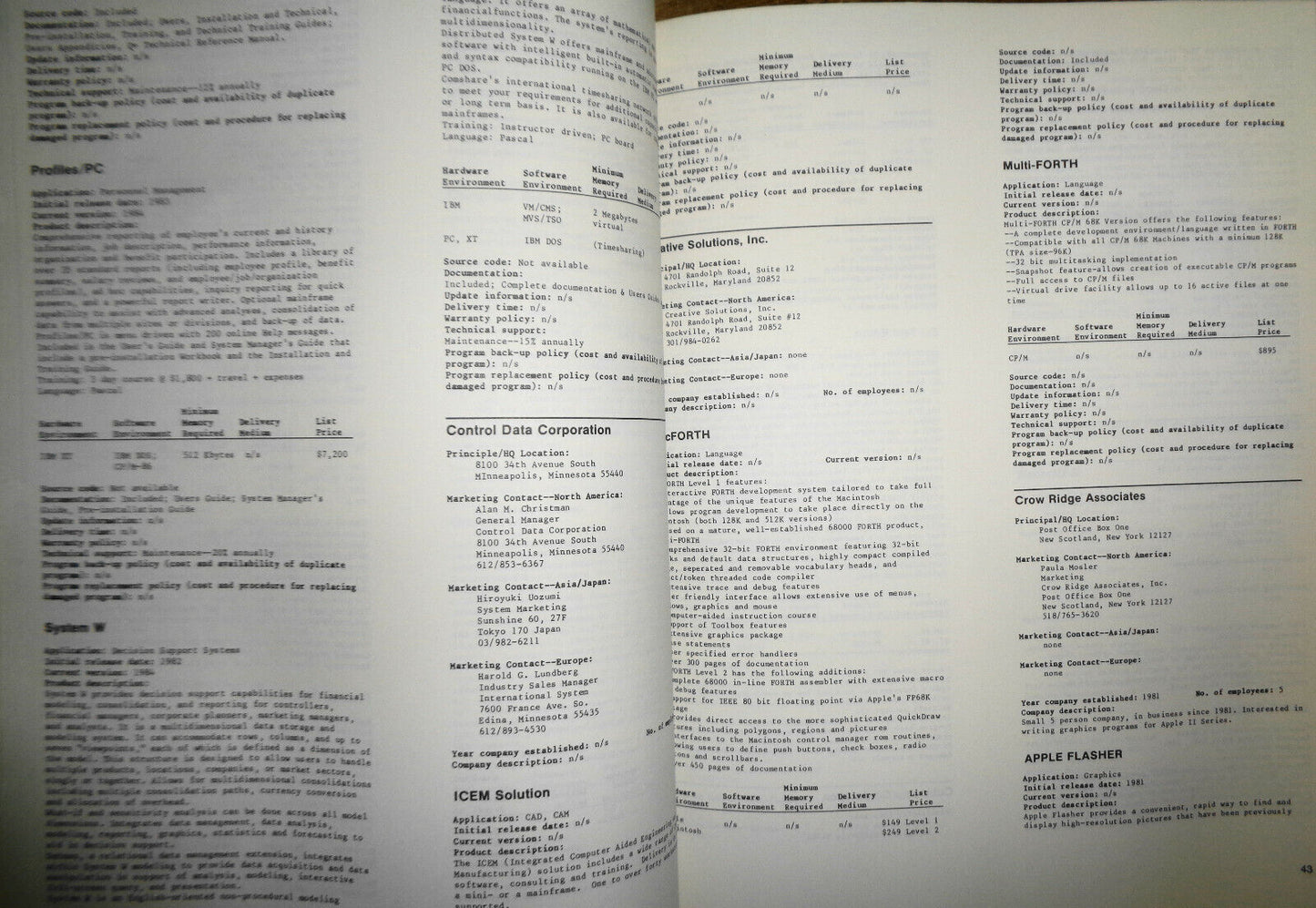 International CAD/CAM software directory, by Philip C Flora. 1986.