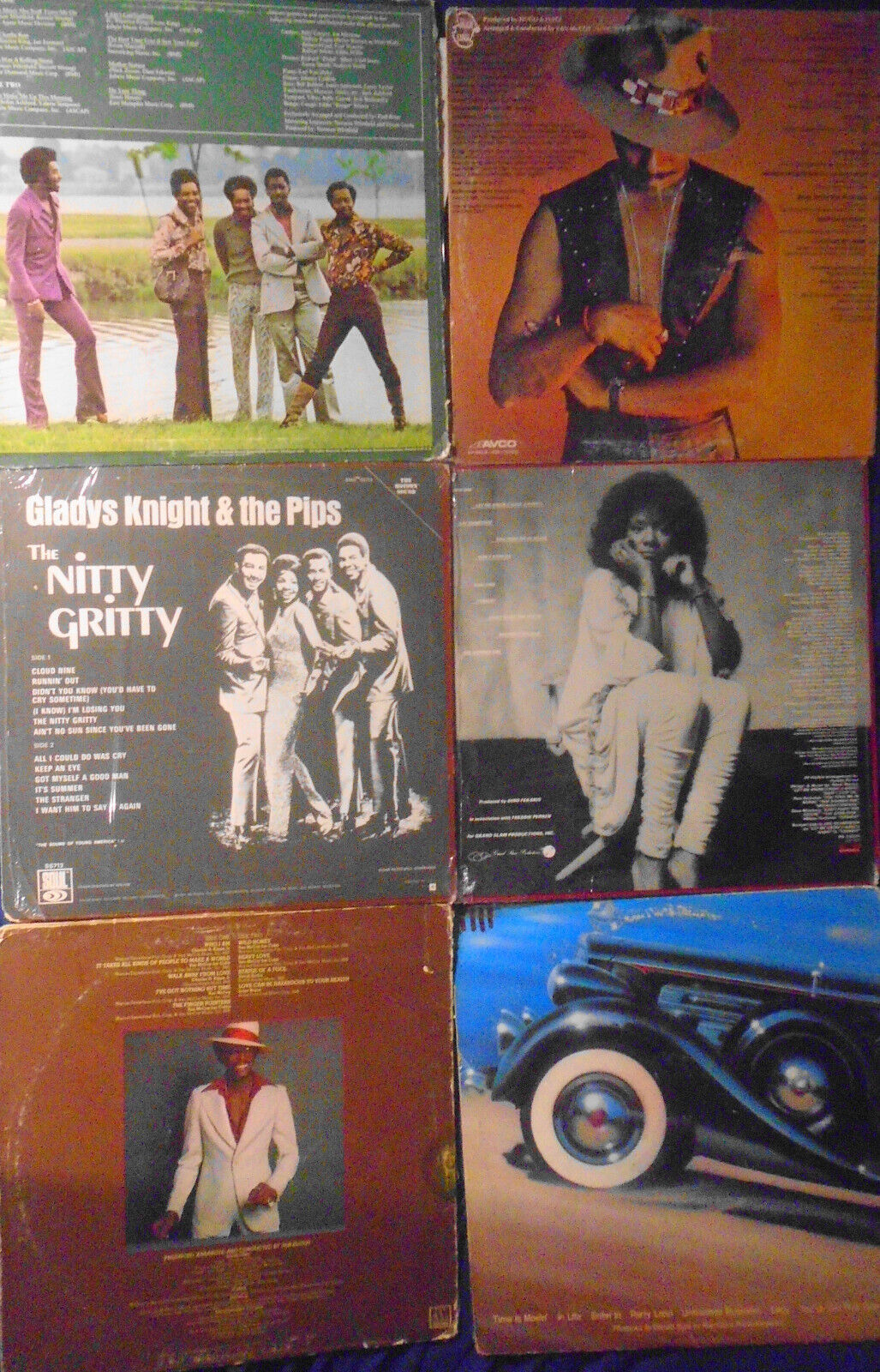 Lot of 6 R&B Soul vinyl LP record albums - Temptations, Gladys Knight, Van McCoy