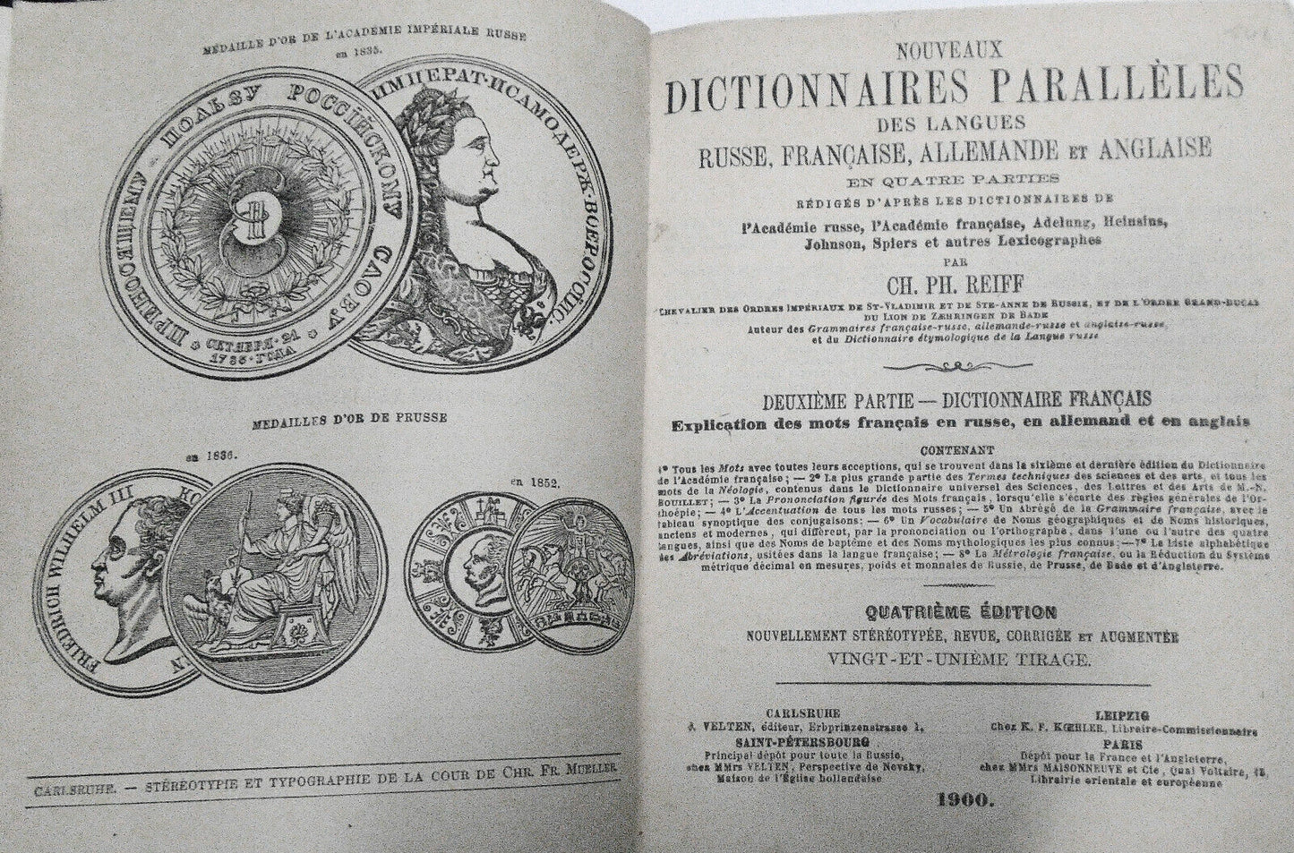 1900 Nouveaux dictionnaires parallèles des langues (4) ... Pt. 2 ... français