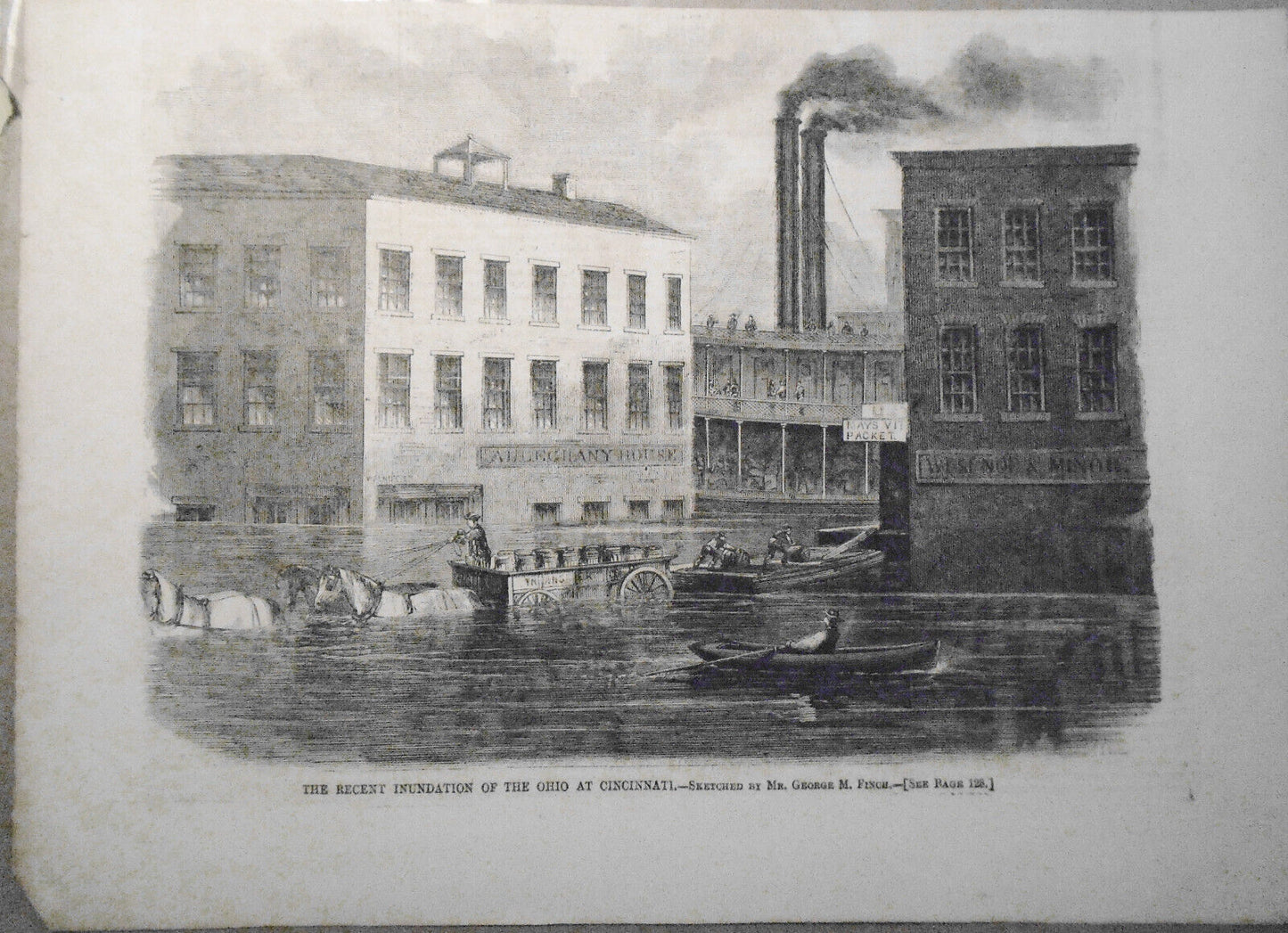 The Recent Inundation Of The Ohio At Cincinnati. Harper's Weekly, Feb 22, 1862.
