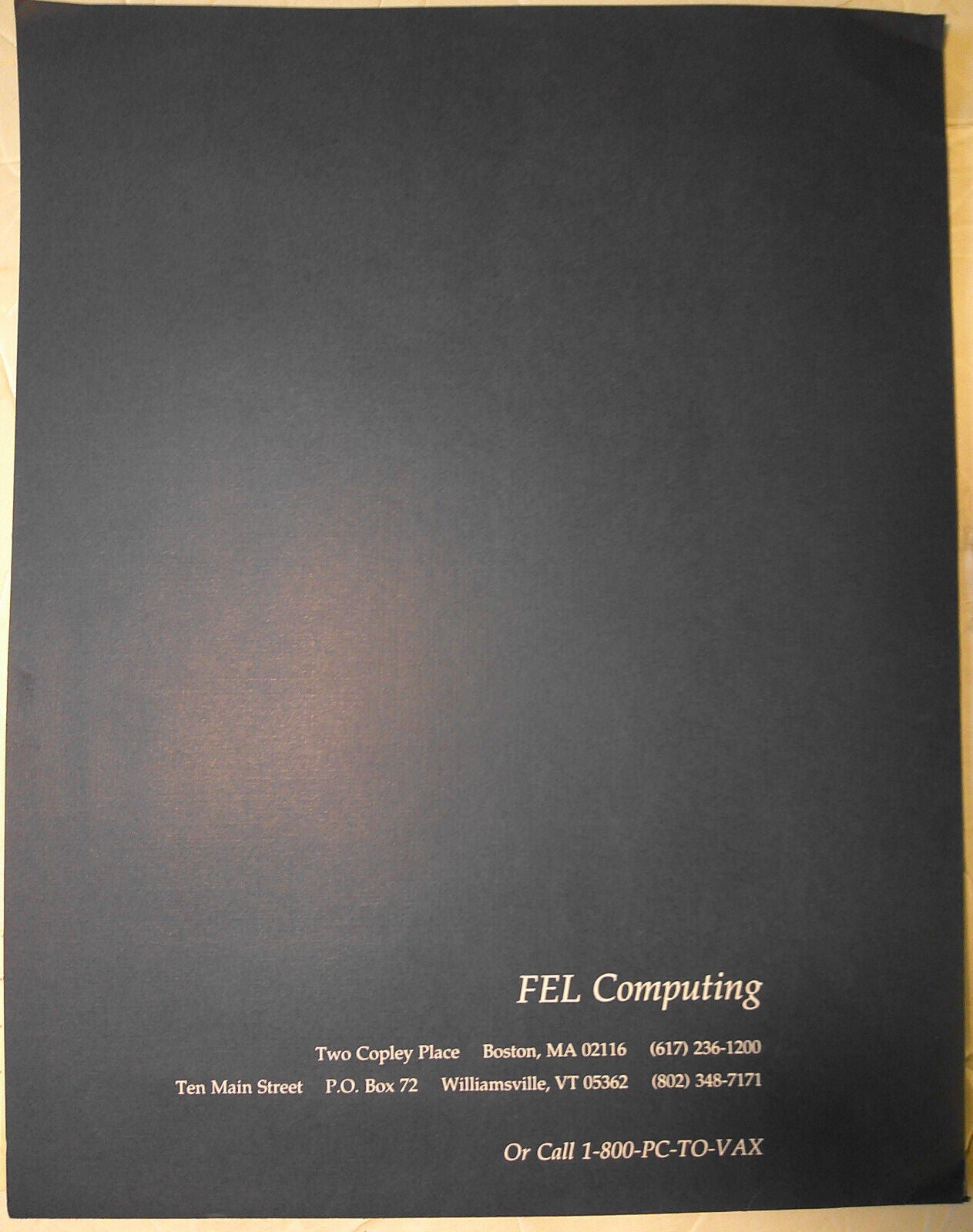 Mobius PC / VAX Information Sharing : Press Kit, 1989 - promo literature