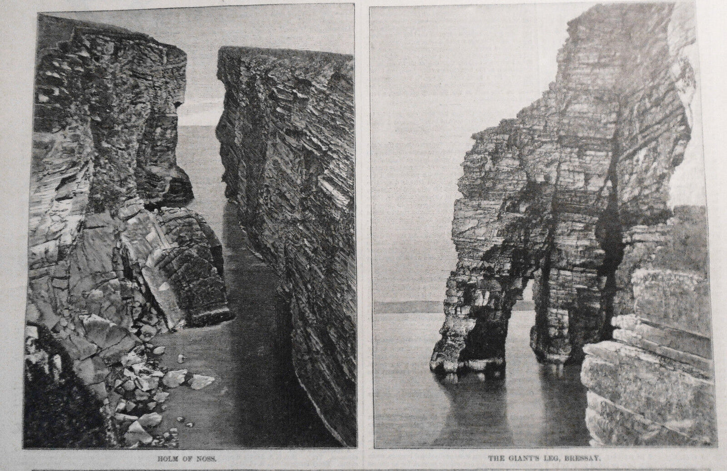 Sketches in Shetland Islands - HW 1880 - Original - Lighthouse, Scalloway, etc