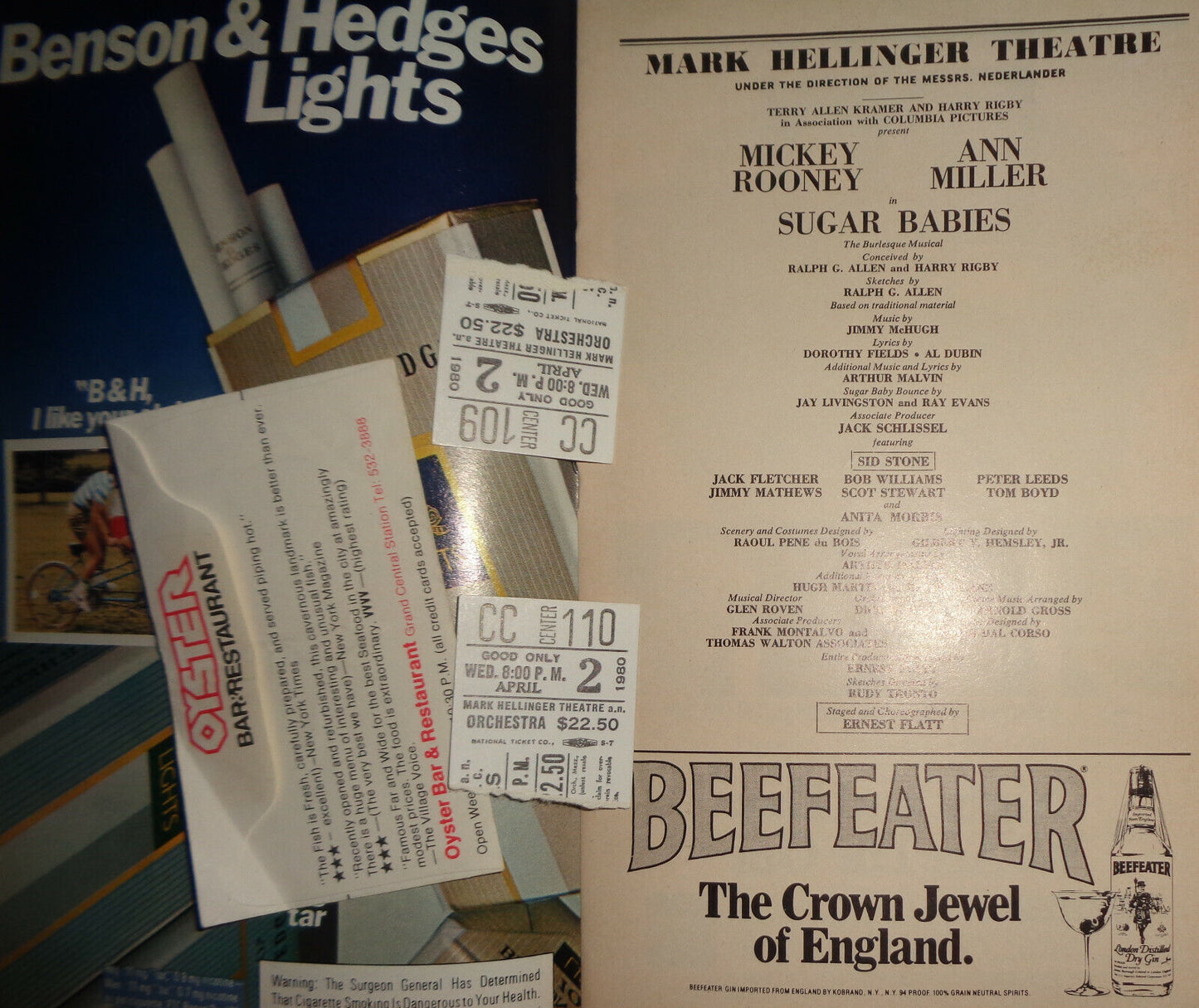 SUGAR BABIES - Two Ann Miller Playbills - with Joey Bishop, and Mickey Rooney