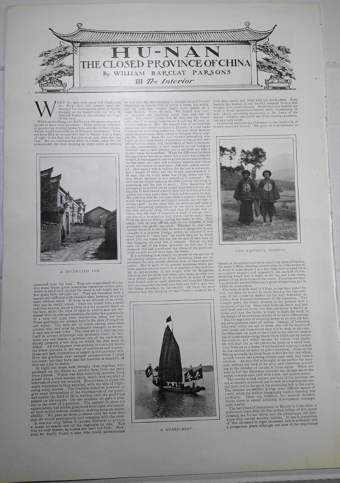 Hu-nan the Closed Province III, by William Barclay Parsons. Harper's Weekly 1900