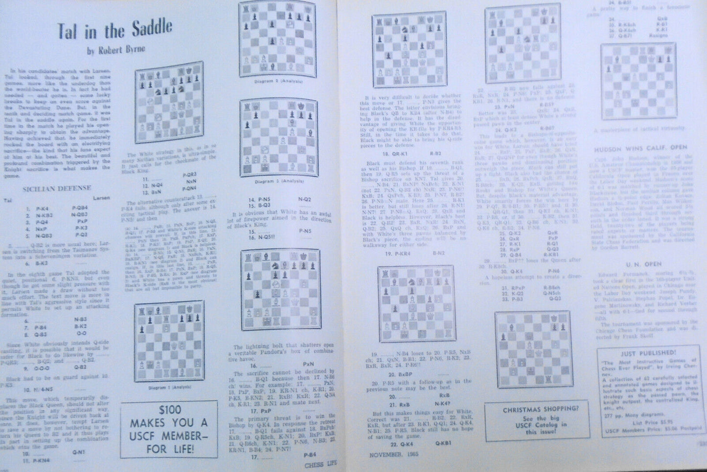 Chess Life, November 1965 - Candidates Matches; Capablanca Memorial, etc.