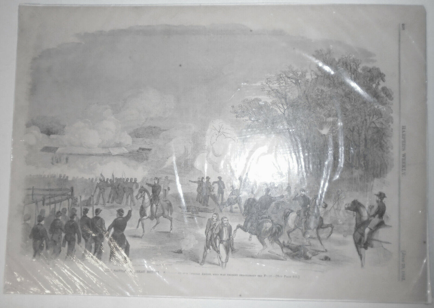 The Battle Of Great Bethel - Harper's Weekly 1861, Civil War - Wood Engraving