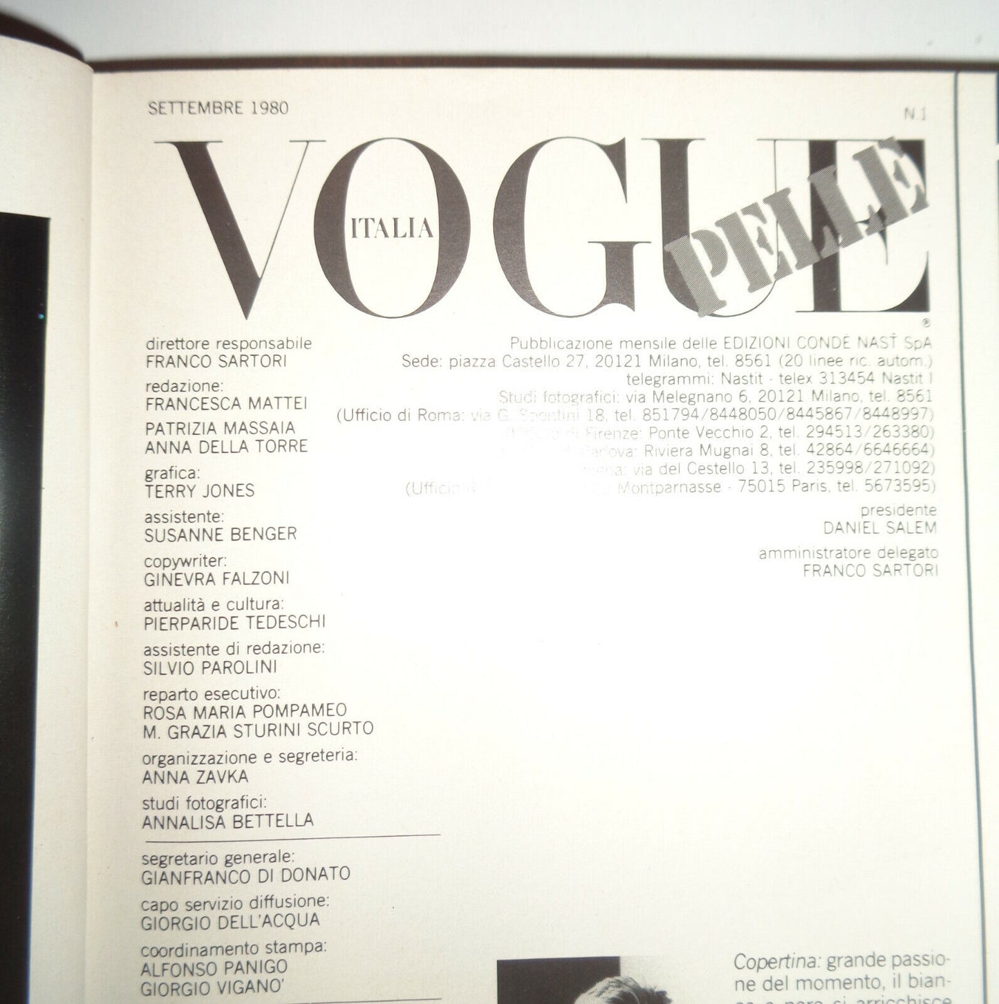 Vogue Italia Pelle, No. 1, Settembre 1980 - First Issue, rare.