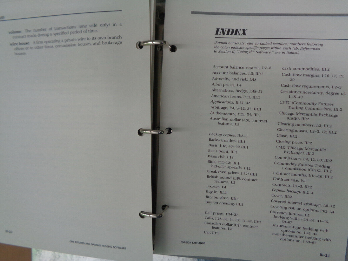 Chicago Mercantile Exc Futures & options hedging software: Foreign exchange 1988