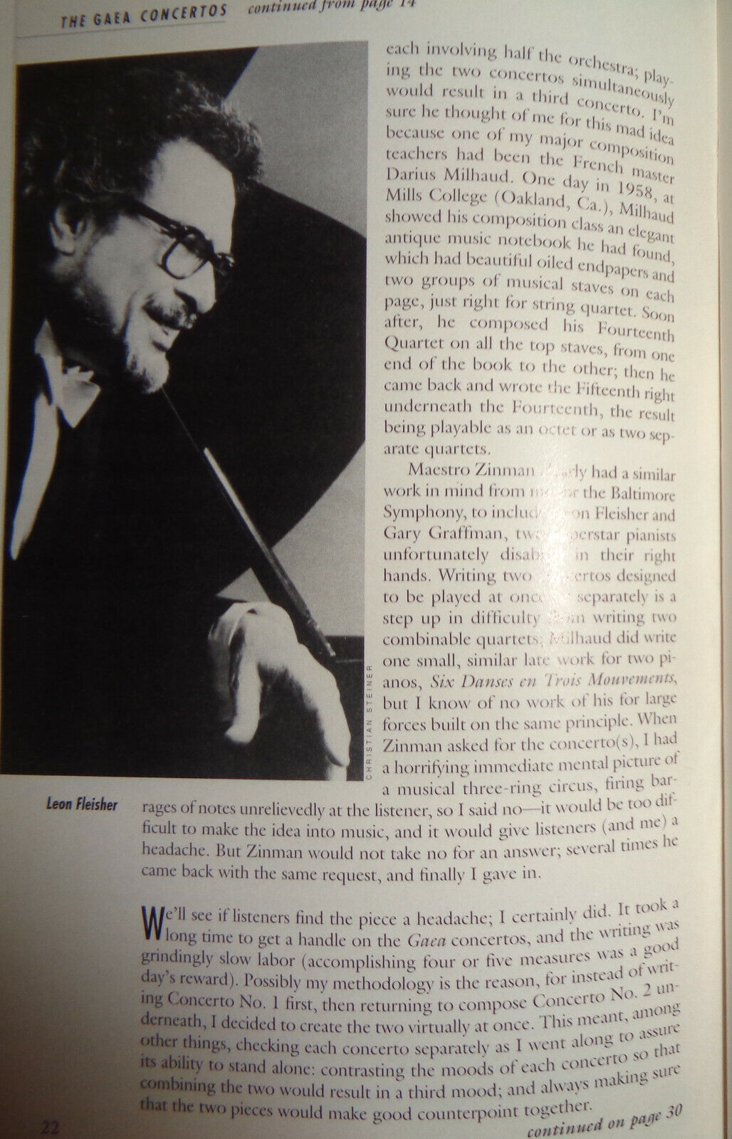 ORCH OF ST. LUKE'S, ST. MATTHEW'S PASSION - CARNEGIE HALL STAGEBILL, APRIL 1996
