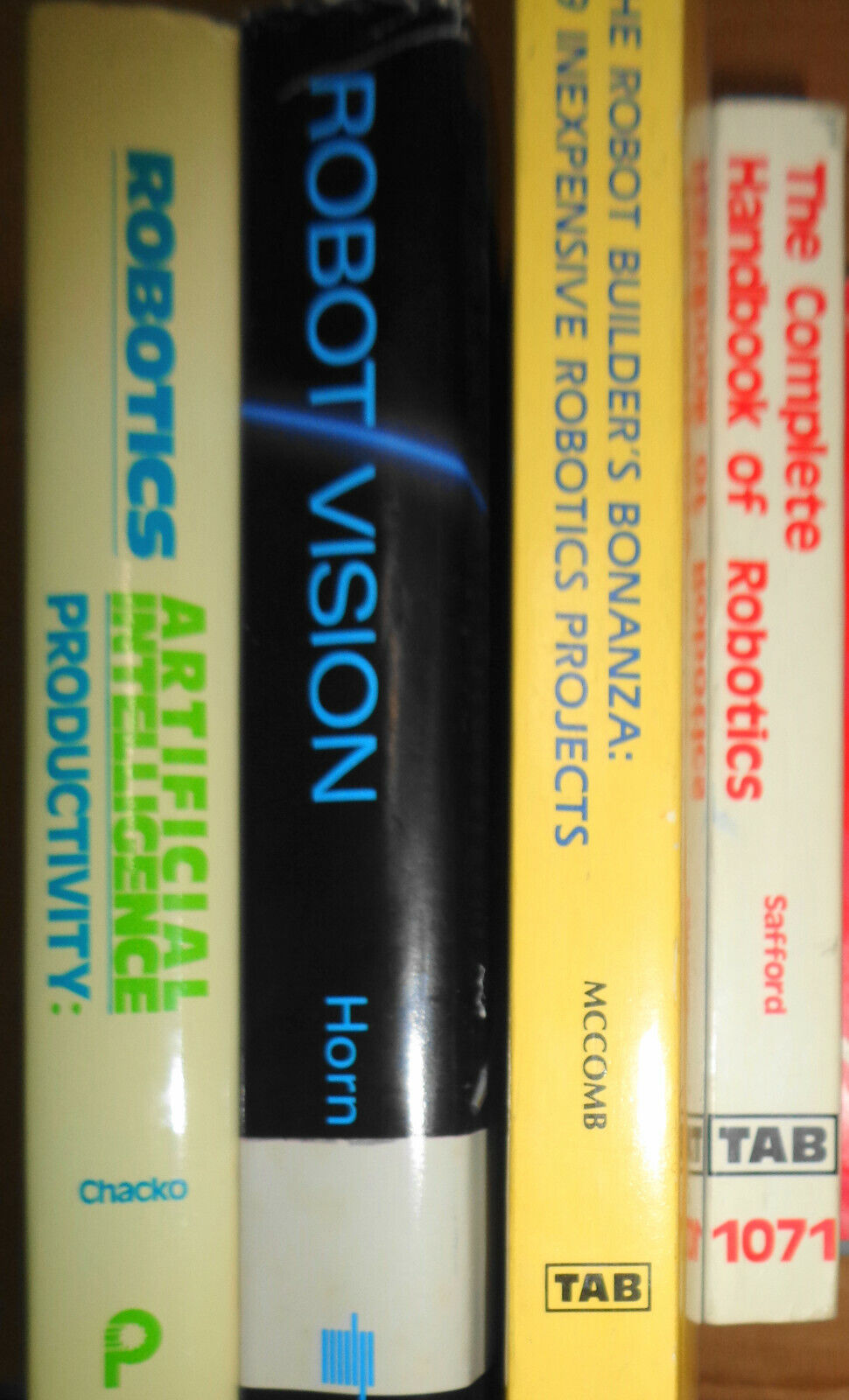 4 books on Robotics / Artificial Intelligence, Robot Vision, Projects, Handbook