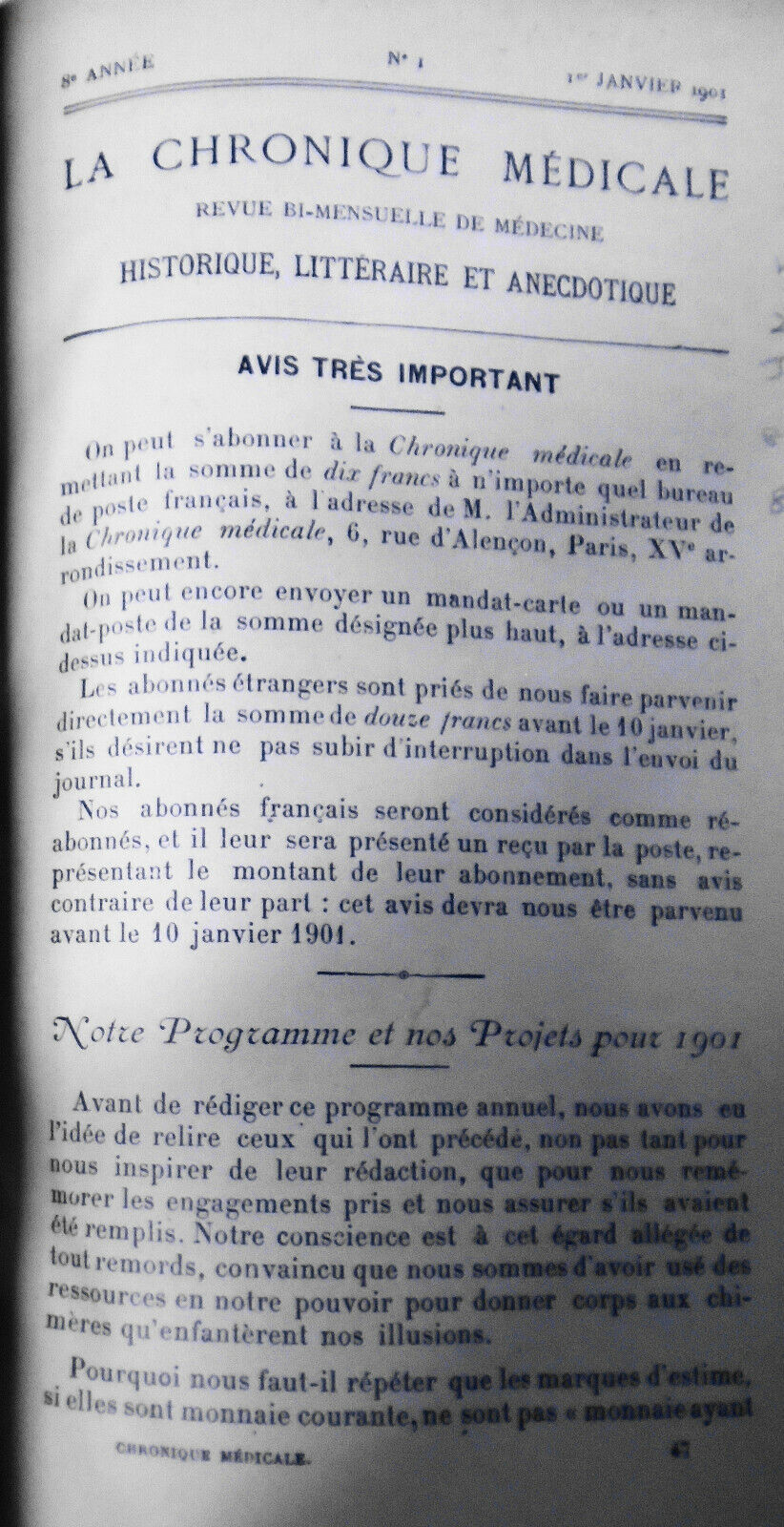 La Chronique Medicale, Revue Bi-mensuelle De Medecine. 1901 - 24 issues bound
