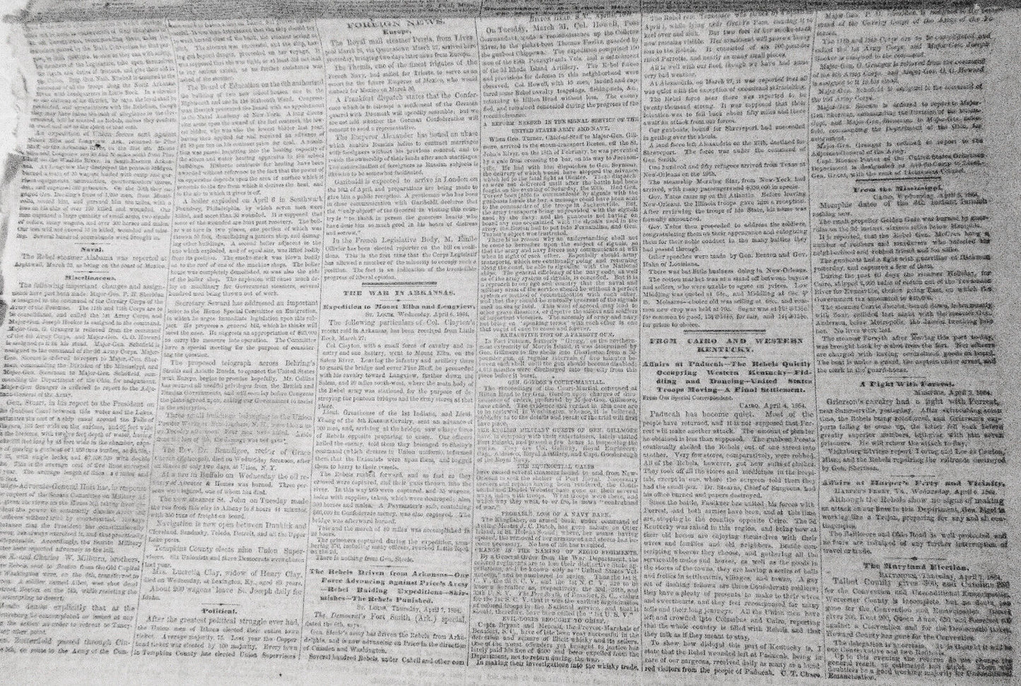 NEW YORK TRIBUNE, April 8, 1864 - Civil War; Irish on Slavery; Metropolitan Fair