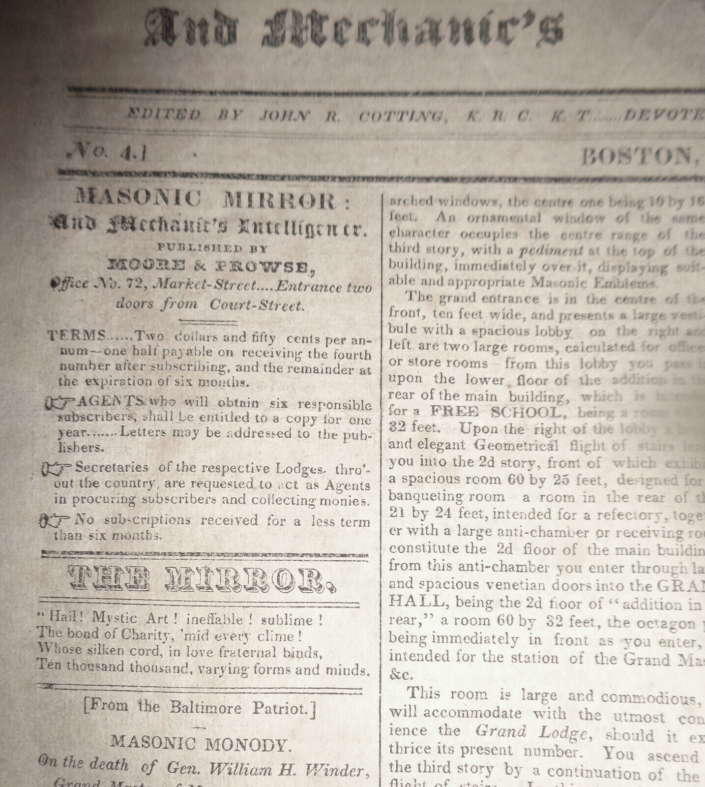 MASONIC MIRROR & MECHANIC'S INTELLIGENCER Jan 15, 1825 - Spirited slave anecdote