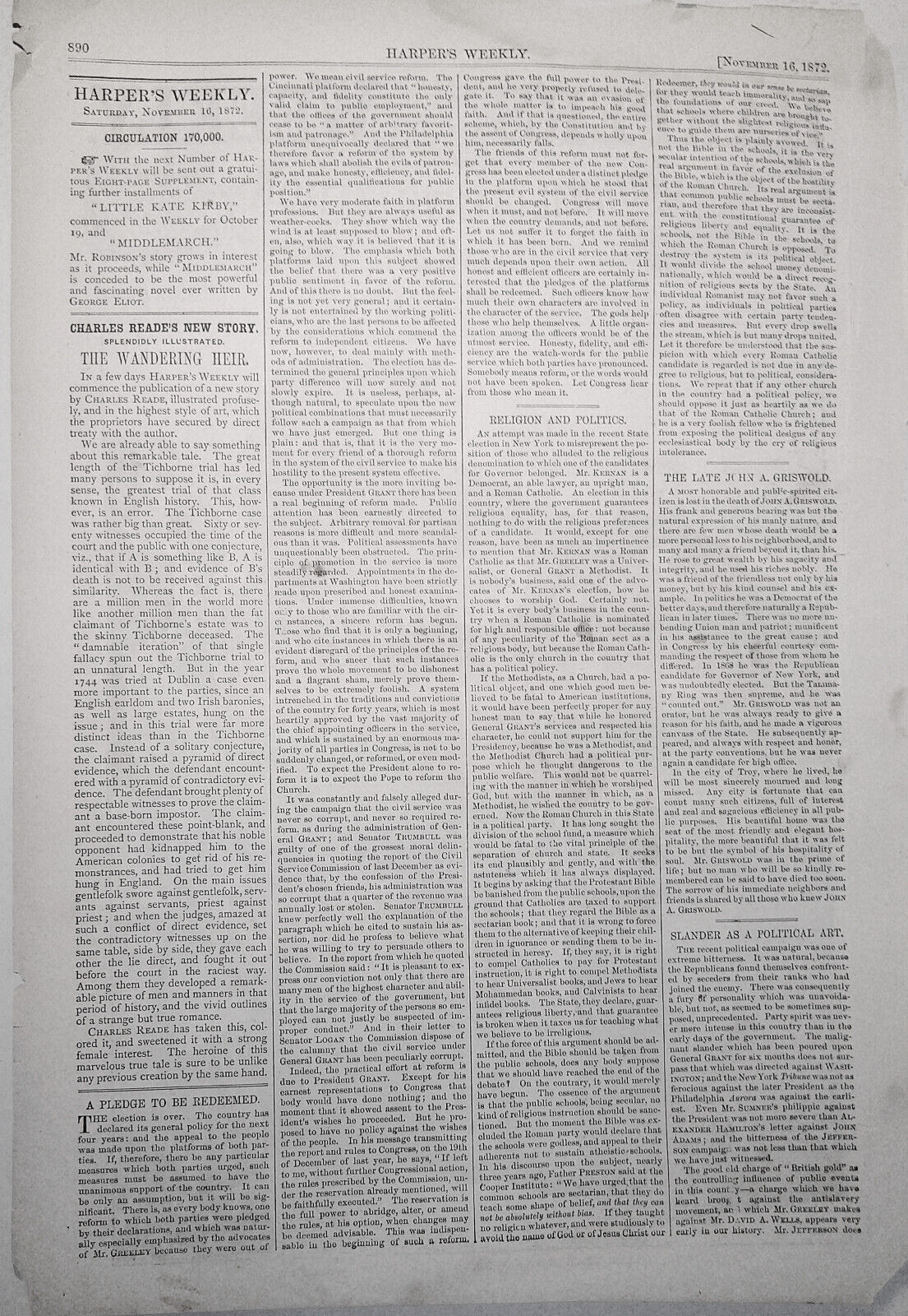 Two Veteran French Statesmen - MM. Guizot and Thiers -- Harper's Weekly, 1872