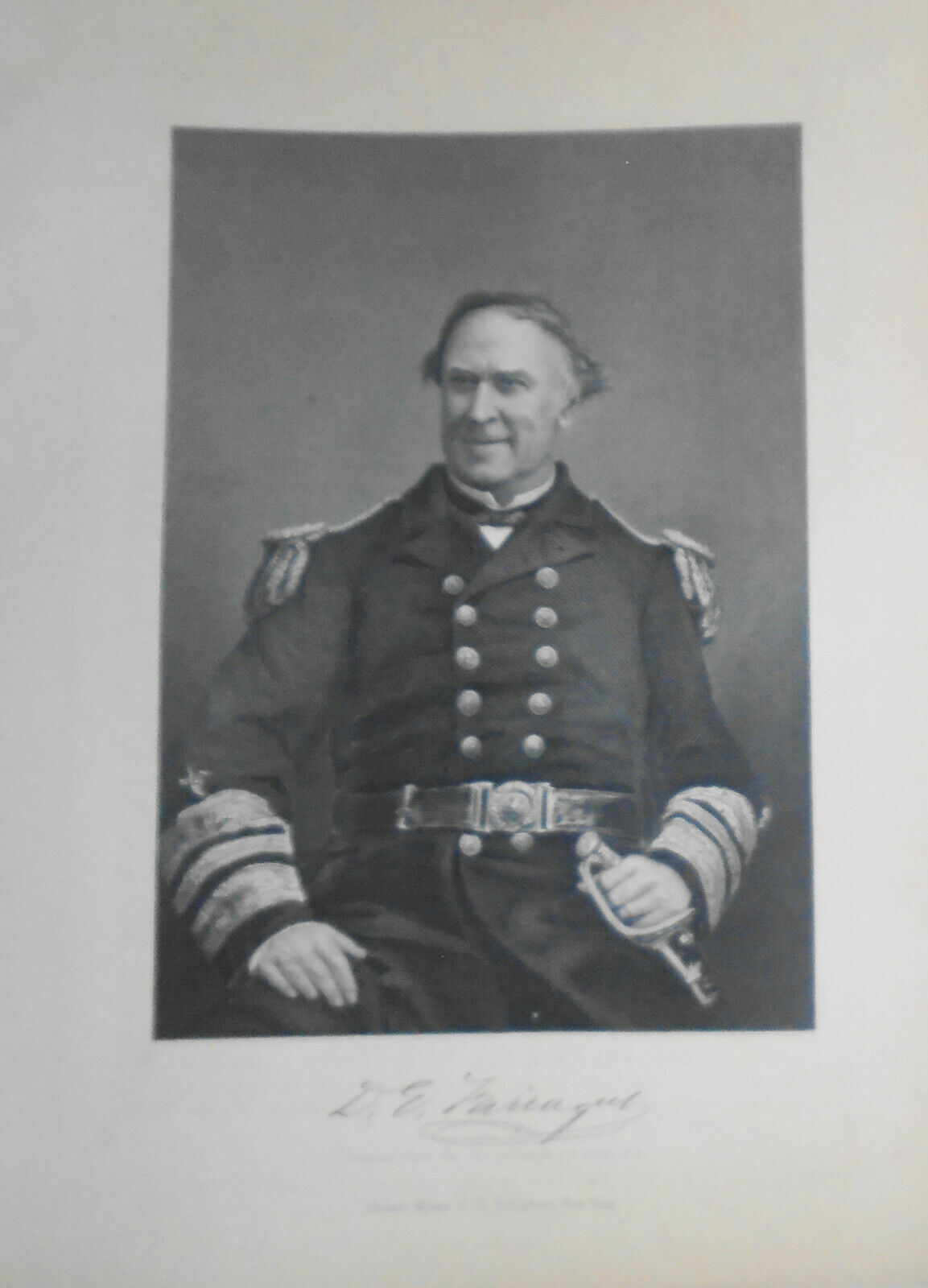 David Farragut -- 1873 engraving - Duyckinck Portrait Gallery