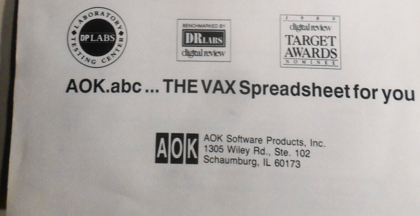 Introducing abc, spreadsheet for VAX computers - Promo brochure, 1988