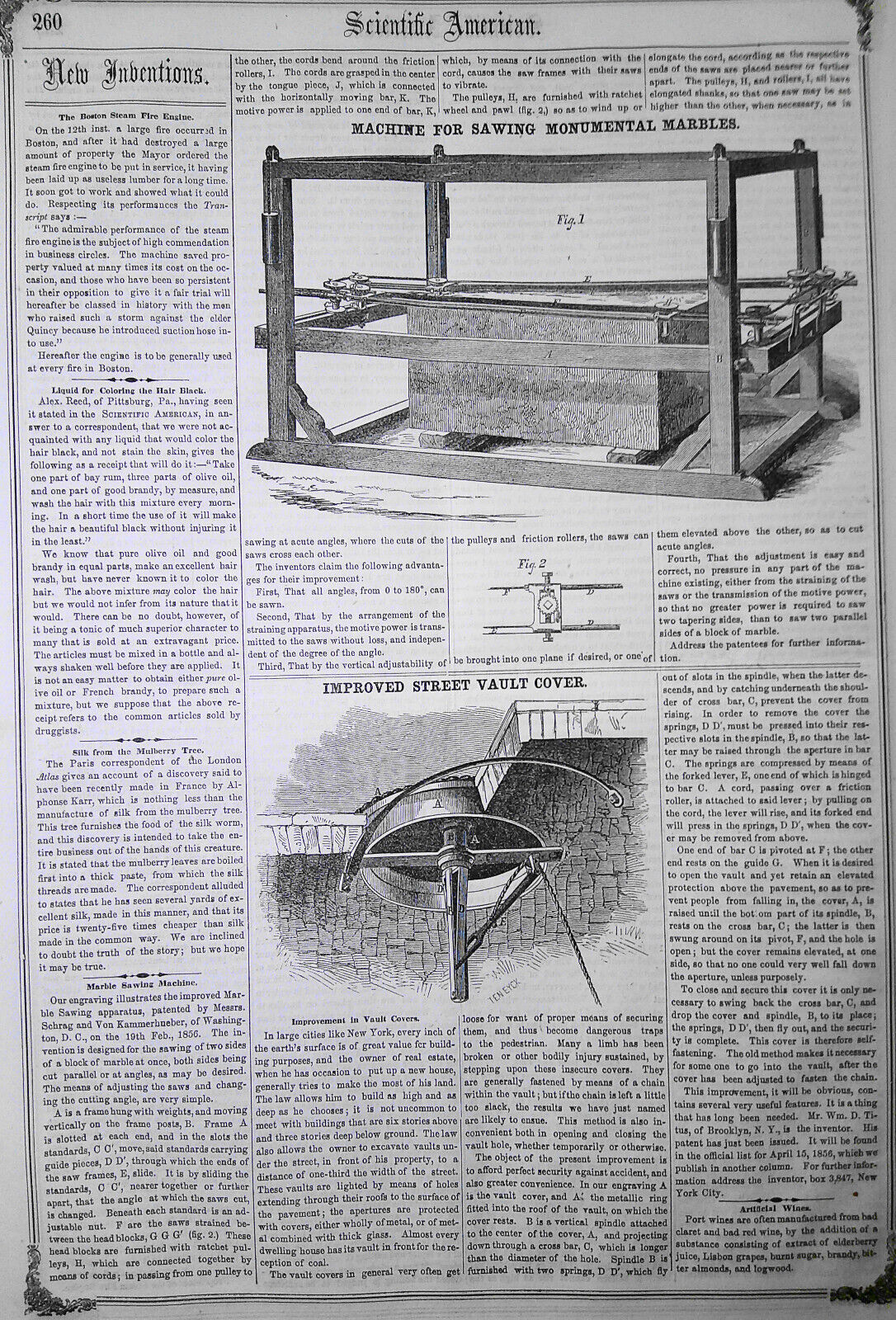 Scientific American, April 26, 1856. Steel composition; weighing scales, etc.
