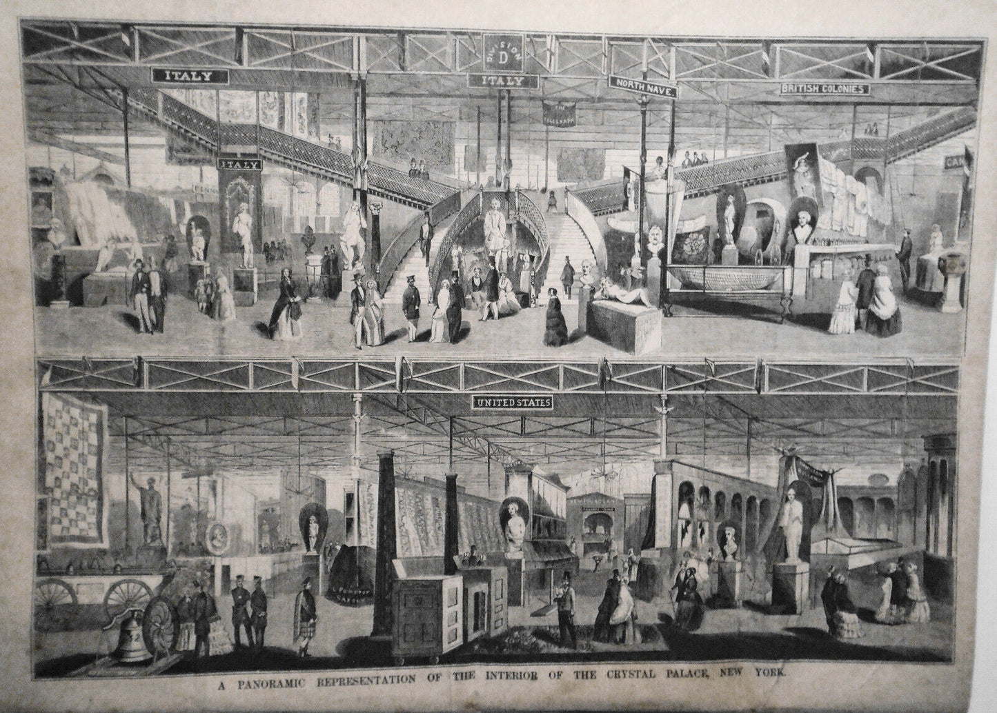 Gleason's Pictorial February 4, 1854 - Panoramic Represention of Crystal Palace