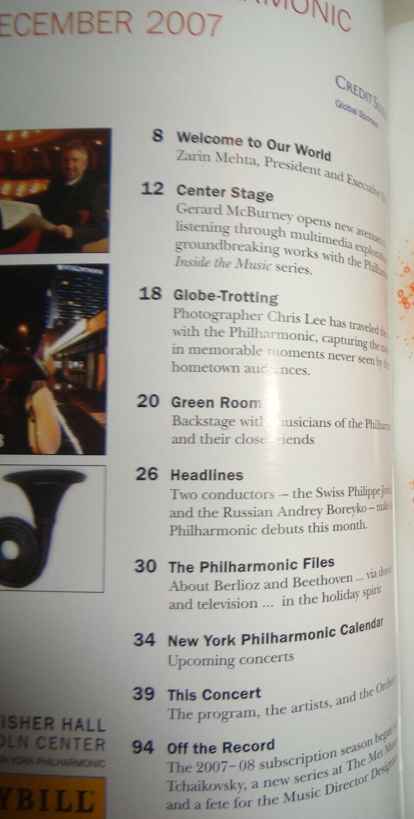 NEW YEAR'S EVE - NY PHILHARMONIC PLAYBILL DEC, 2007 - LORIN MAAZEL, JOSHUA BELL