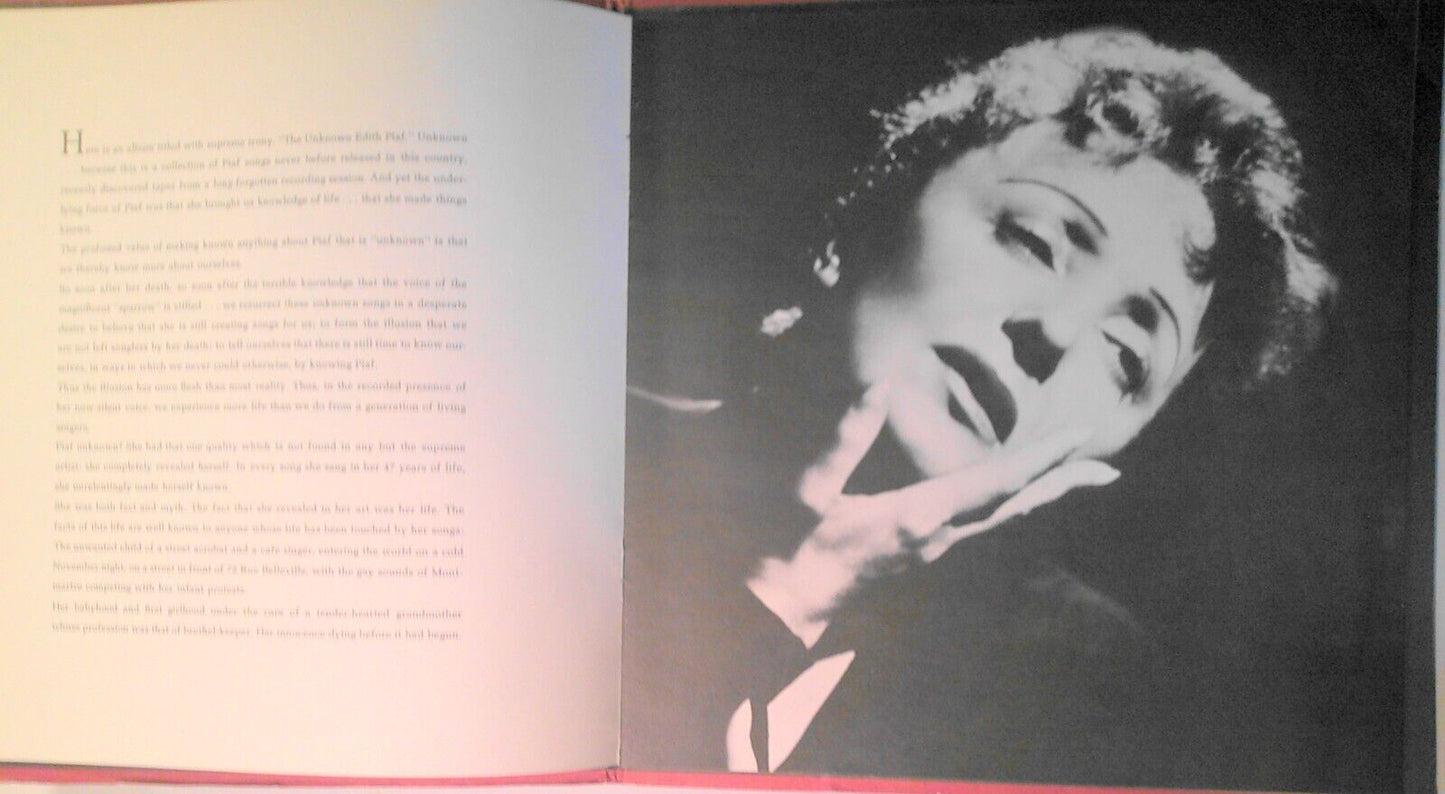 Edith Piaf At Carnegie Hall & The Unknown Edith Piaf - vinyl LP lot.