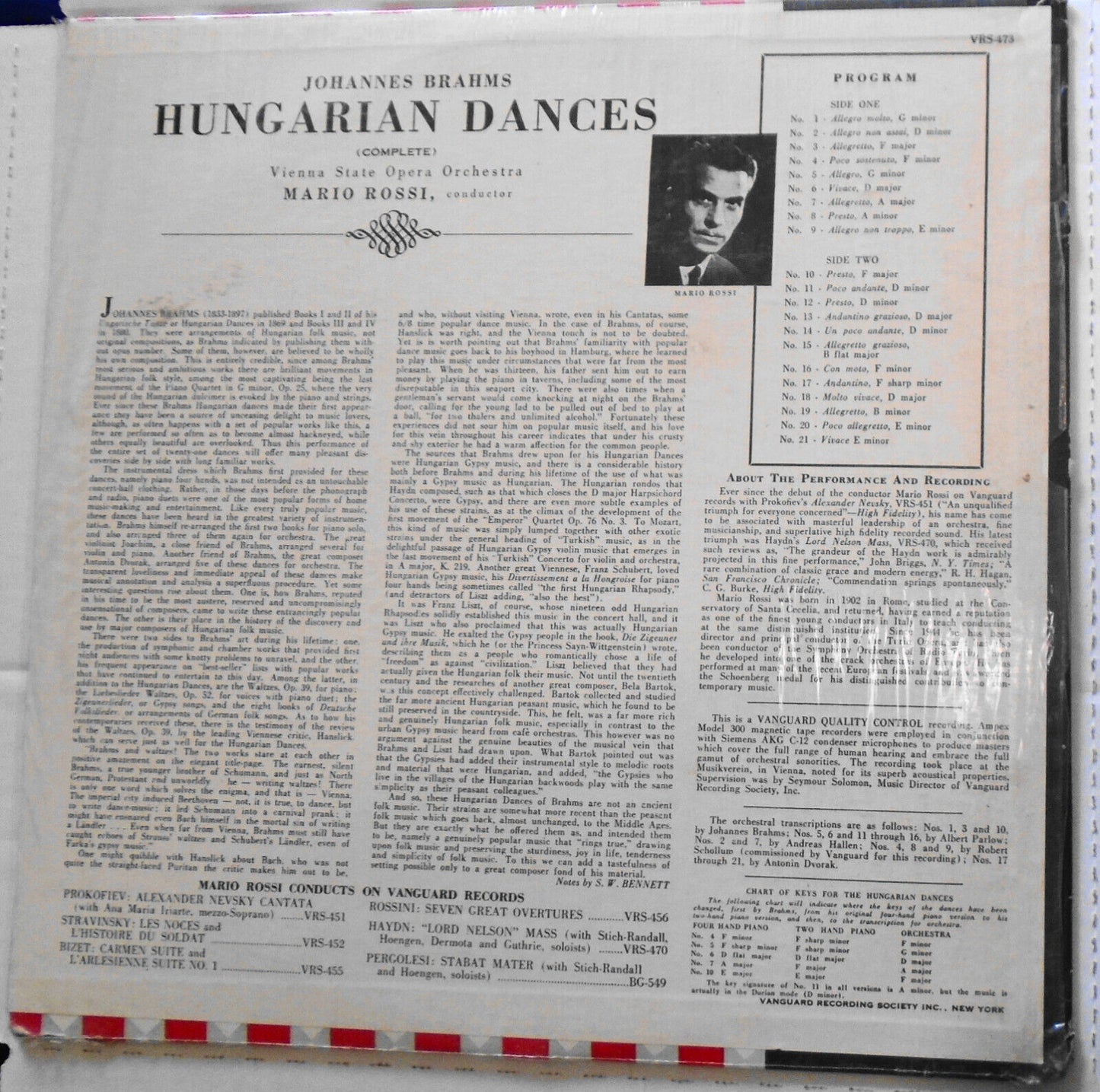 SEALED Brahms: Hungarian Dances Complete - LP - Vienna State Opera Orch., Rossi