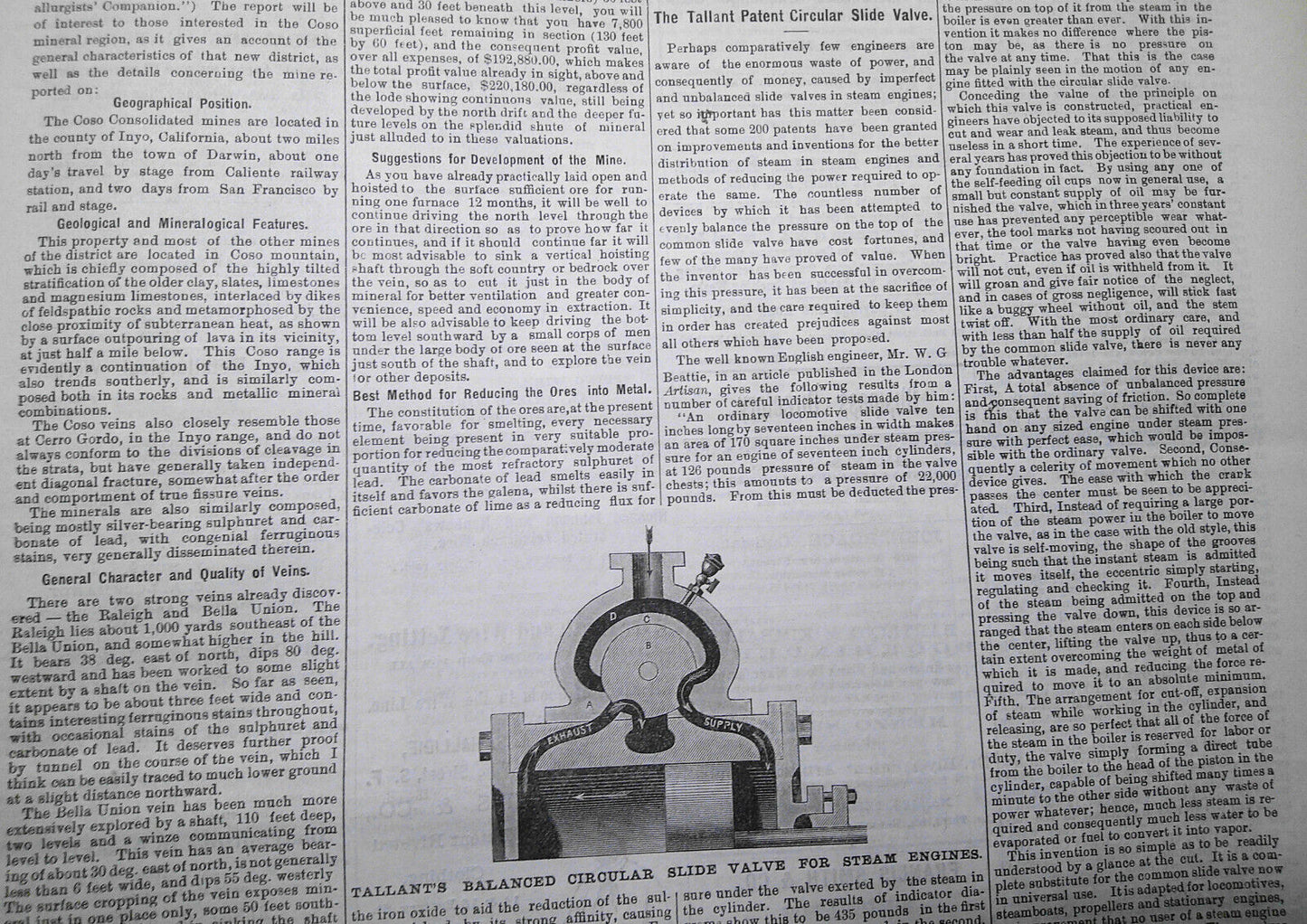 Mining and Scientific Press Feb 12, 1876. Edison's "New Force"; Mining Debris...