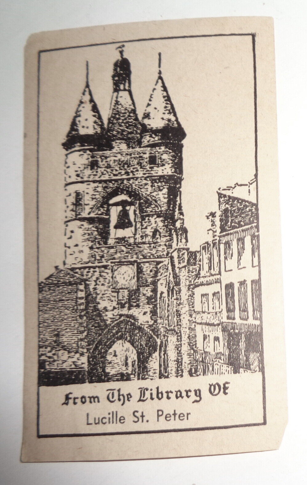 Lucille St. Peter (1924-2007), actress Ex Libris Bookplate