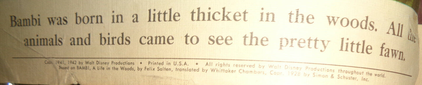 Walt Disney's Bambi Picture Book, 1942. First edition.