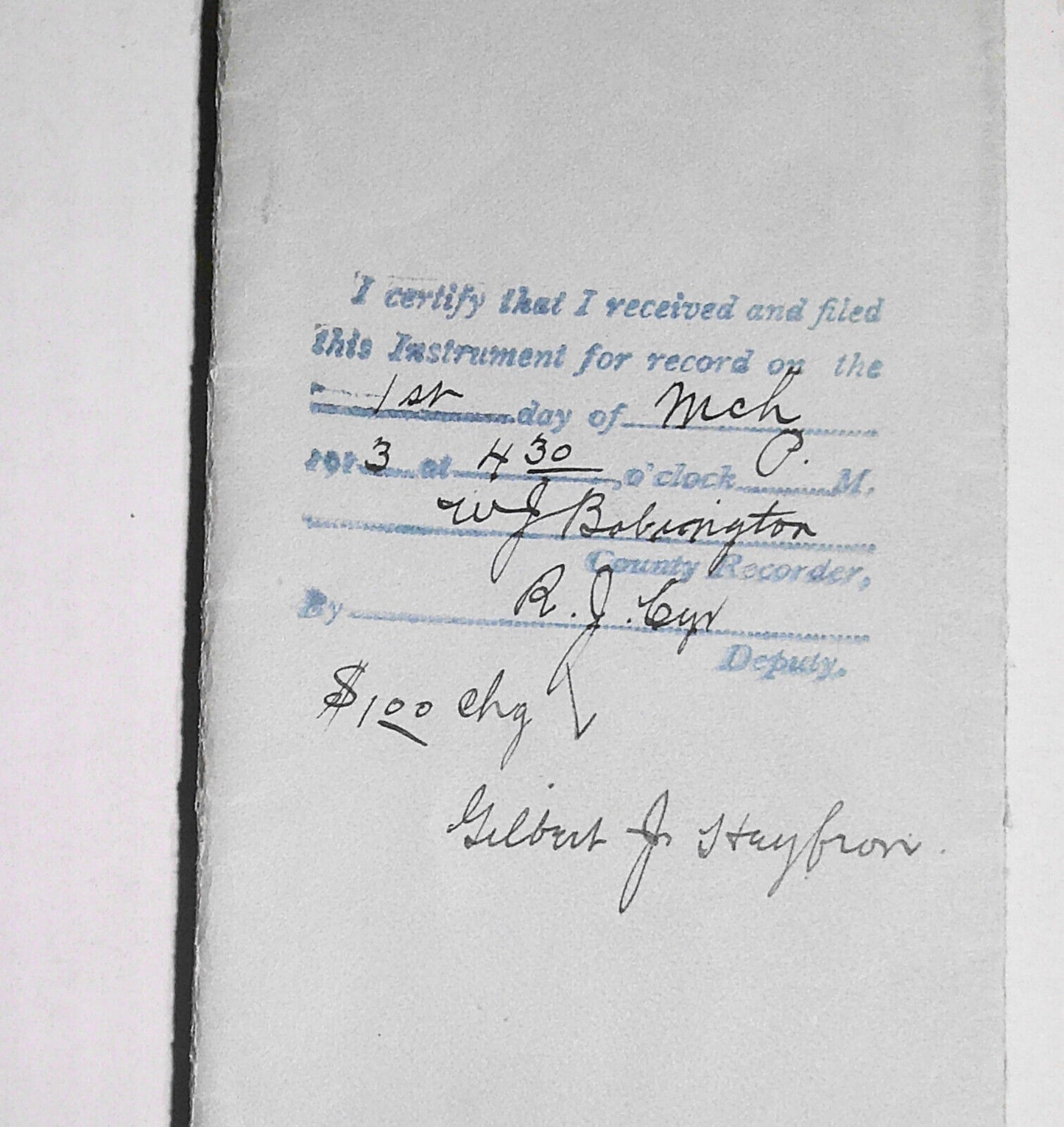 1913 "Missoula Amusement Company" Articles of Incorporation. Original documents.