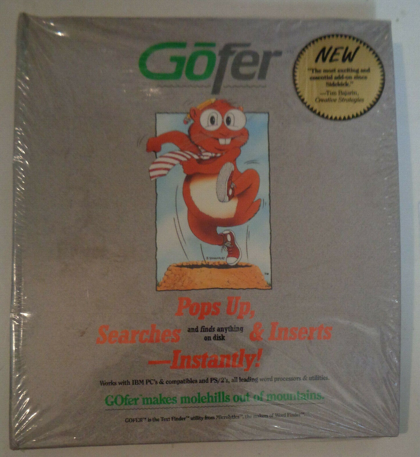 GOfer, by Microlytics, Inc.. 1987 - MINT, SEALED. For IBM PC's...