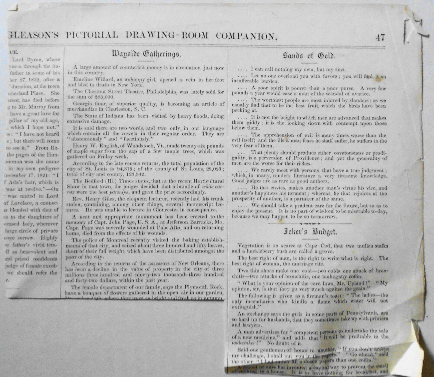 A View Of The Free Academy, New York - Gleason's Pictorial, 1853