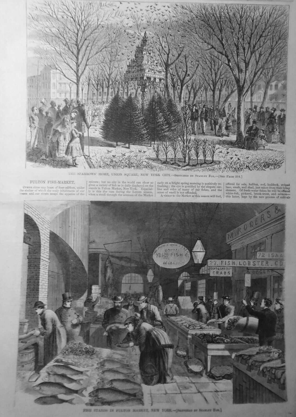 Harper's Weekly April 3, 1869: Grant cabinet; Sing Sing riot; Fulton Fish Market