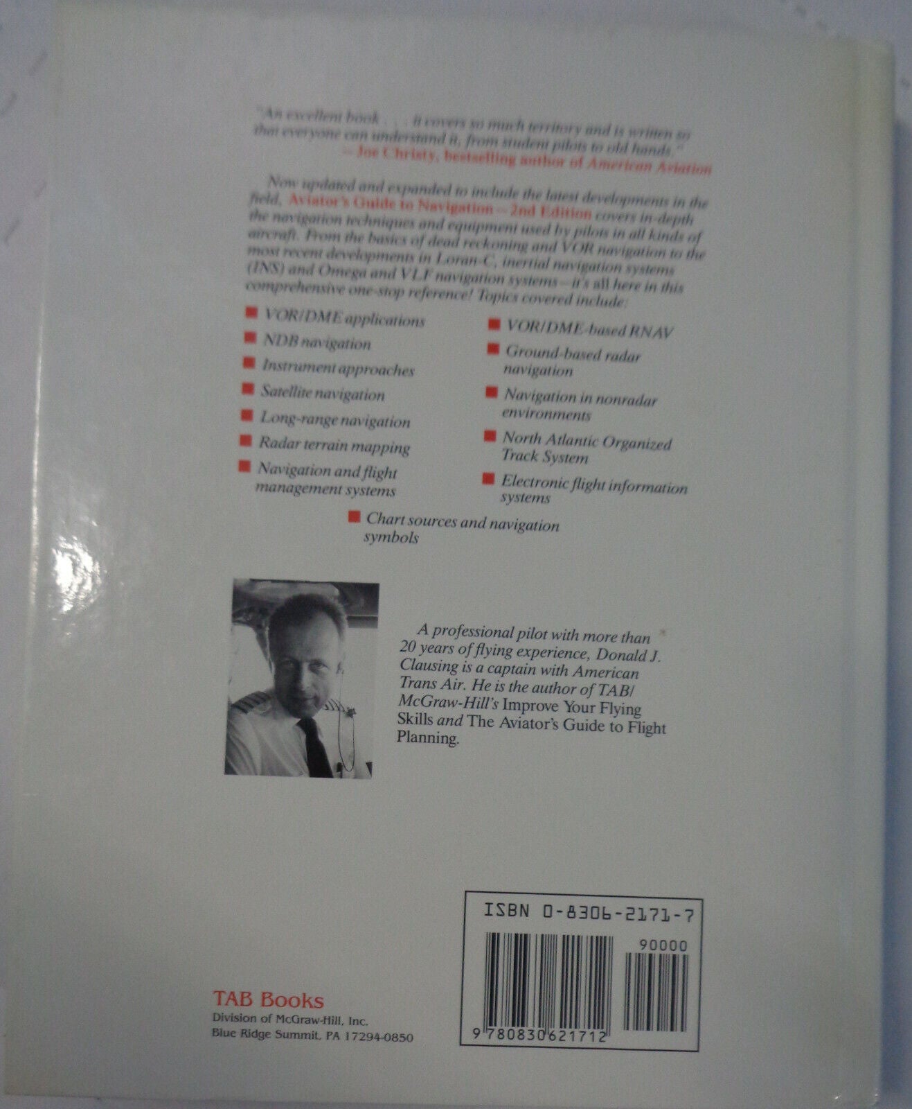 Aviator's Guide to Navigation, by Donald J.Clausing. 1992 Hardcover 2nd ed