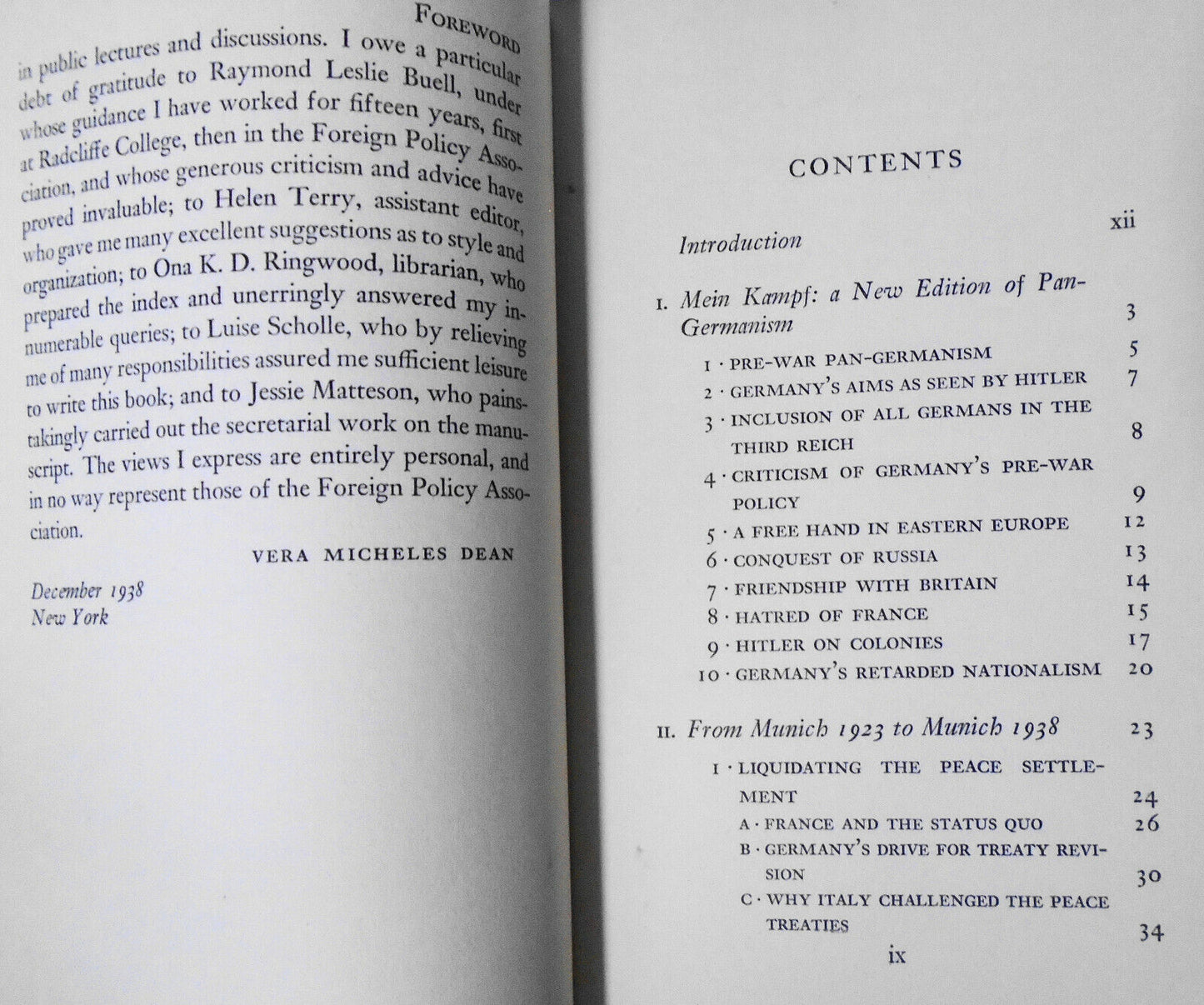 Europe in retreat, by Vera Micheles Dean. SIGNED First edition, 1939