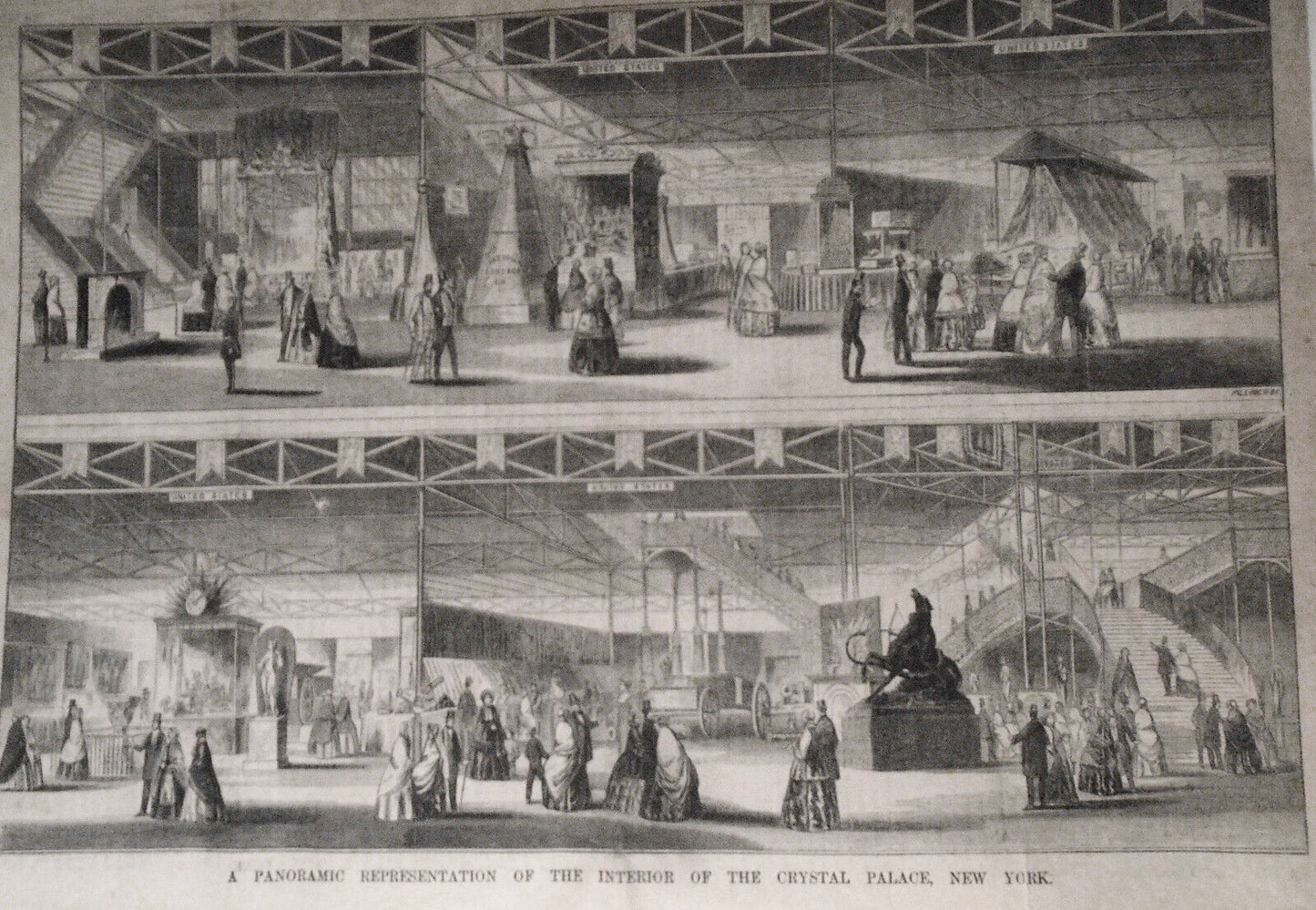 Gleason's Pictorial February 4, 1854 - Panoramic Represention of Crystal Palace