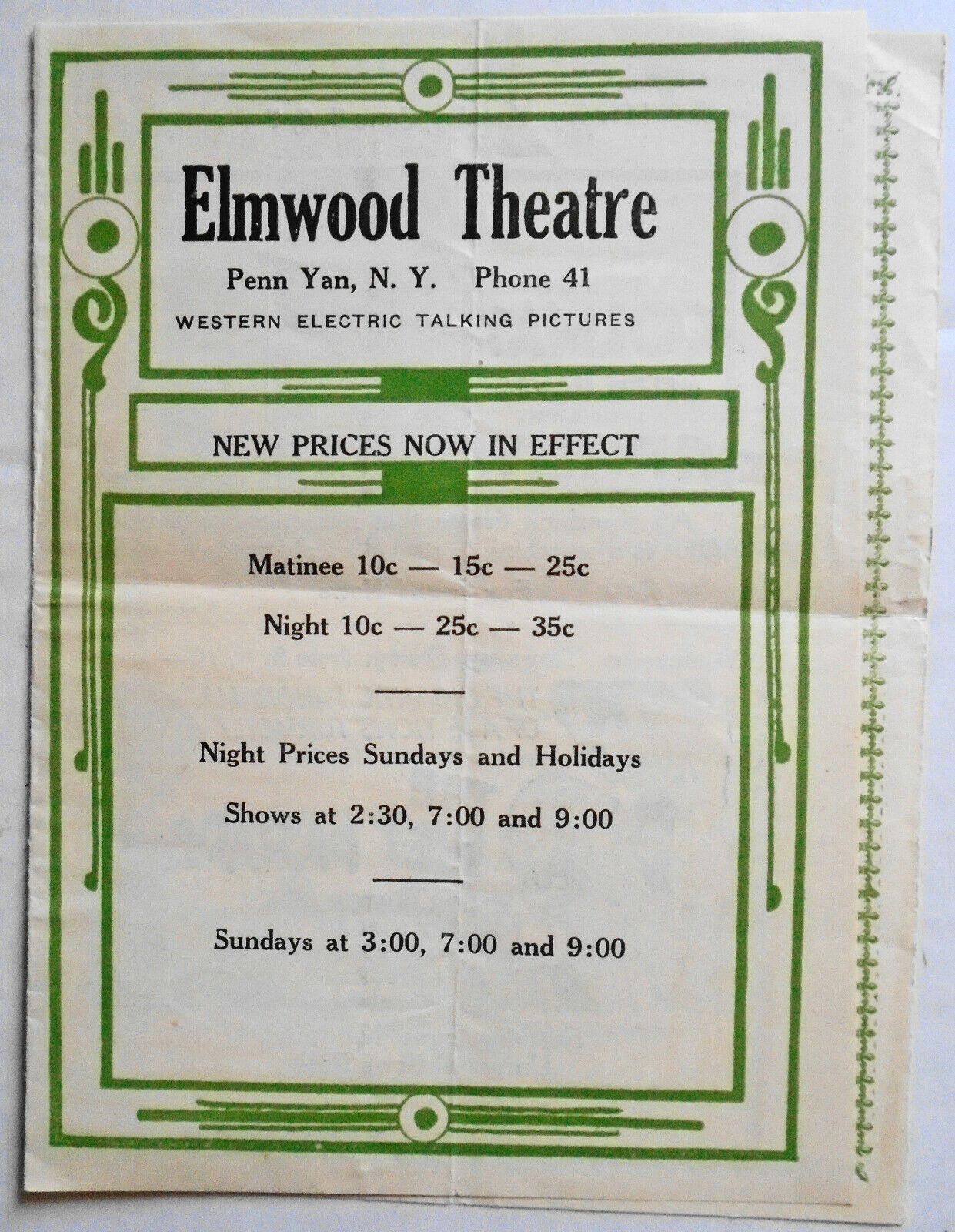 Elmwood Theatre Program, 1932. Arrowsmith; Wet Parade; Range Feud.