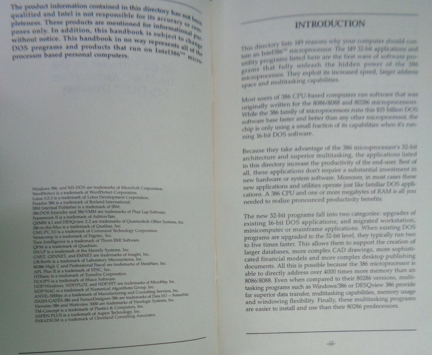 32-bit Software for the Intel386 Achitecture : MS-DOS Directory (circa 1989)