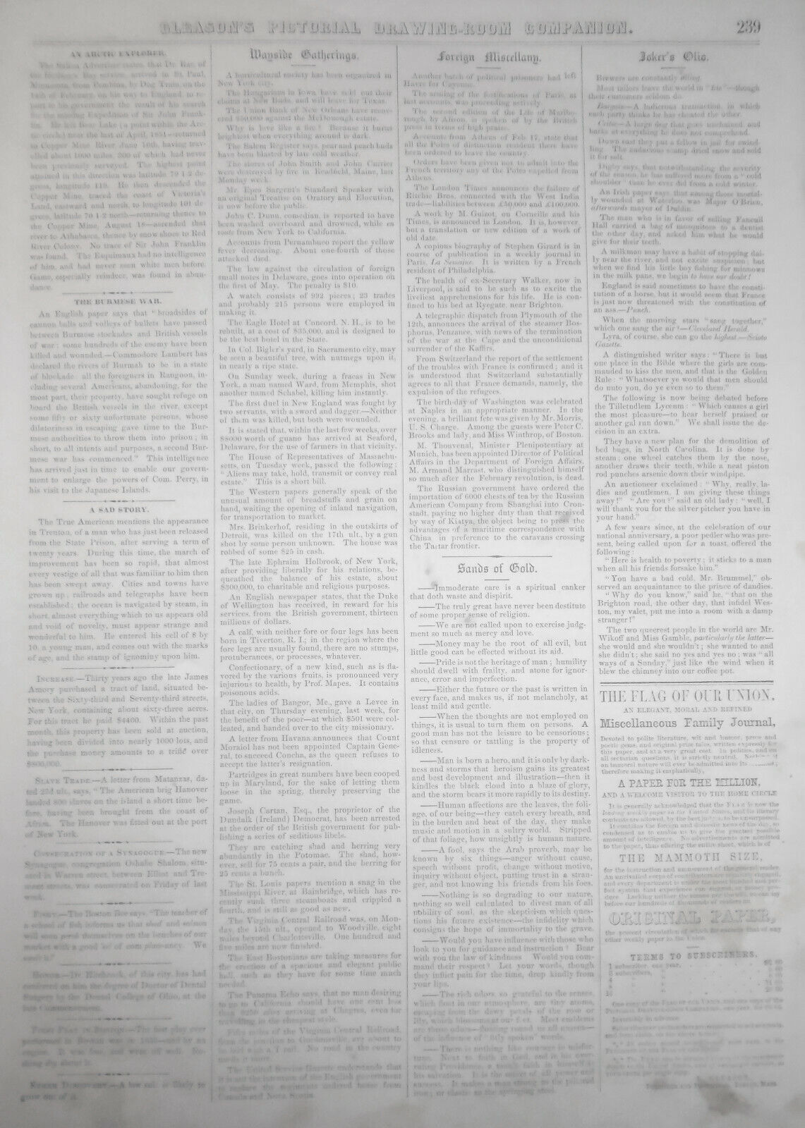 1852 St. Thomas in the West Indies - 2 prints & story - Gleason's original