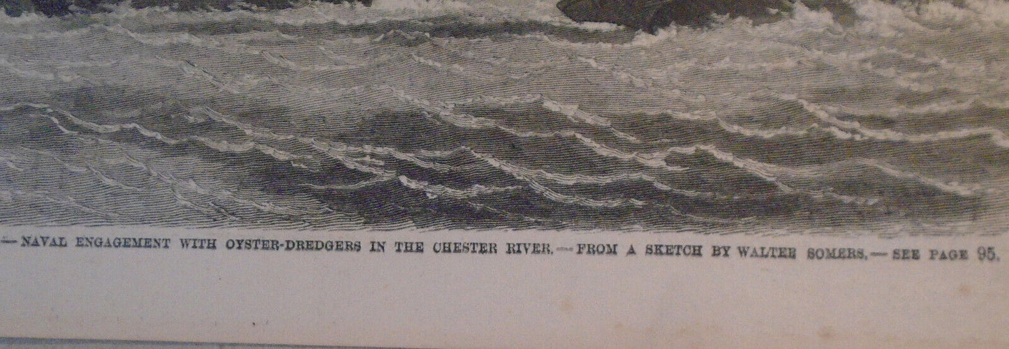 Maryland, Naval Engagement With Oyster Dredgers In Chester River. 1881 Leslie's