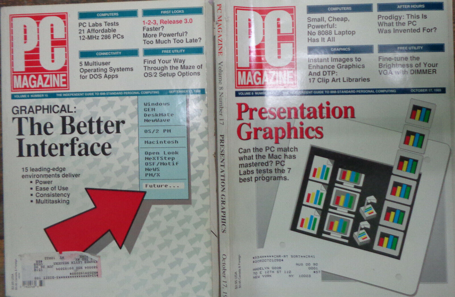 PC Magazine, Sept 12 & Oct 17, 1989 - Graphic interfaces & Presentation graphics