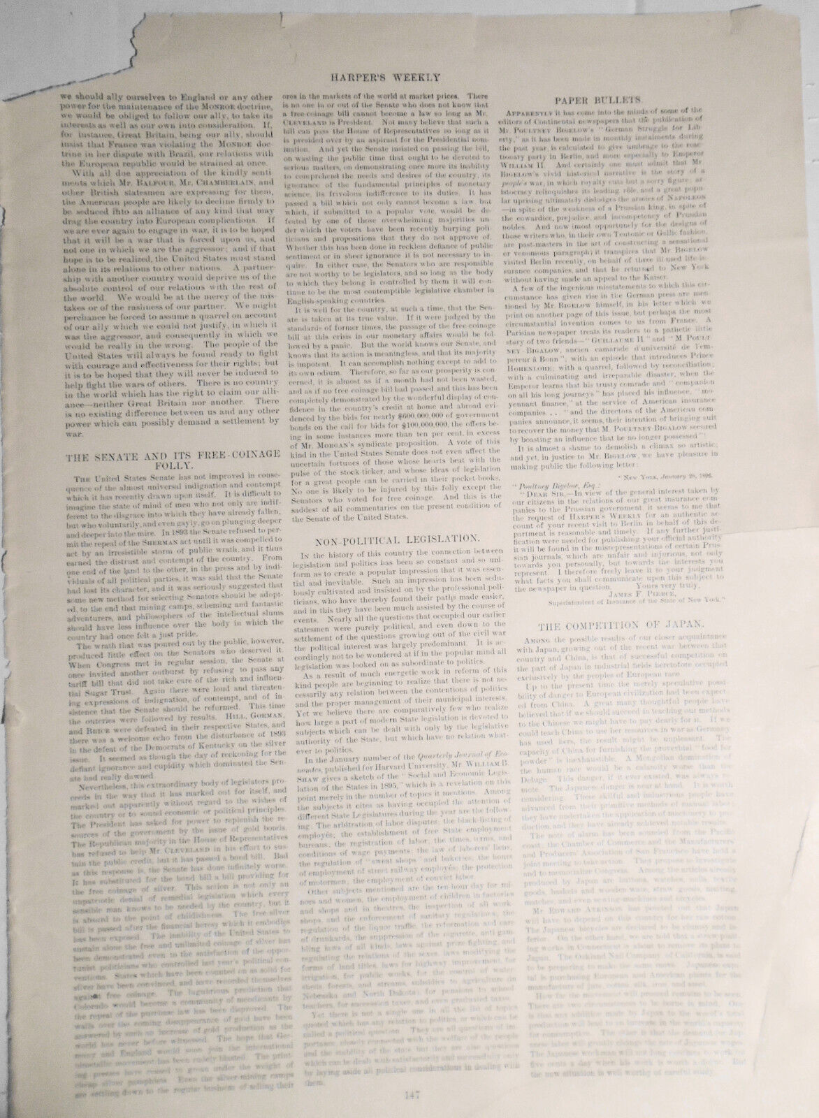 Detroit's Marine Postal Service - Harper's Weekly ca 1908 - Story & Print