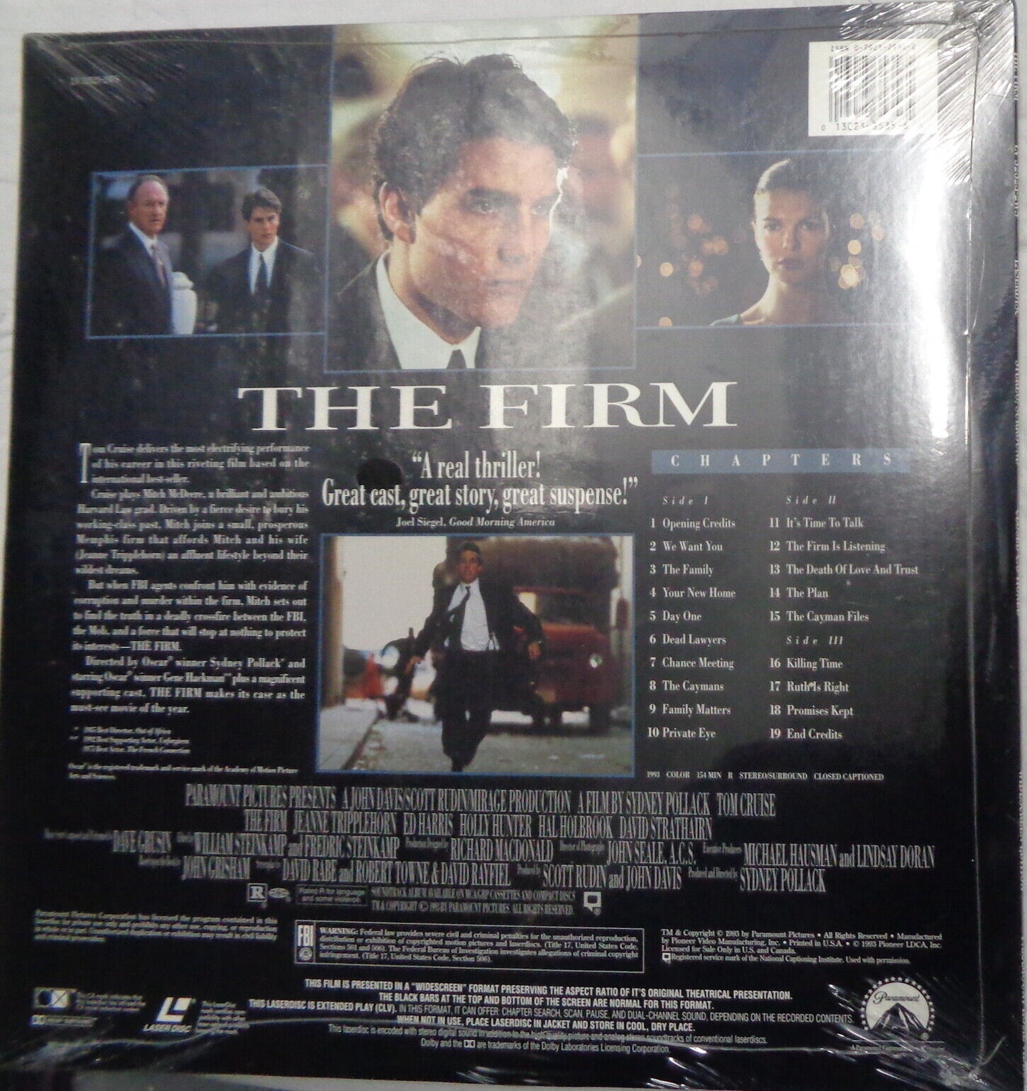 The Firm Laserdisc Brand New, Sealed - - Widescreen - Tom Cruise