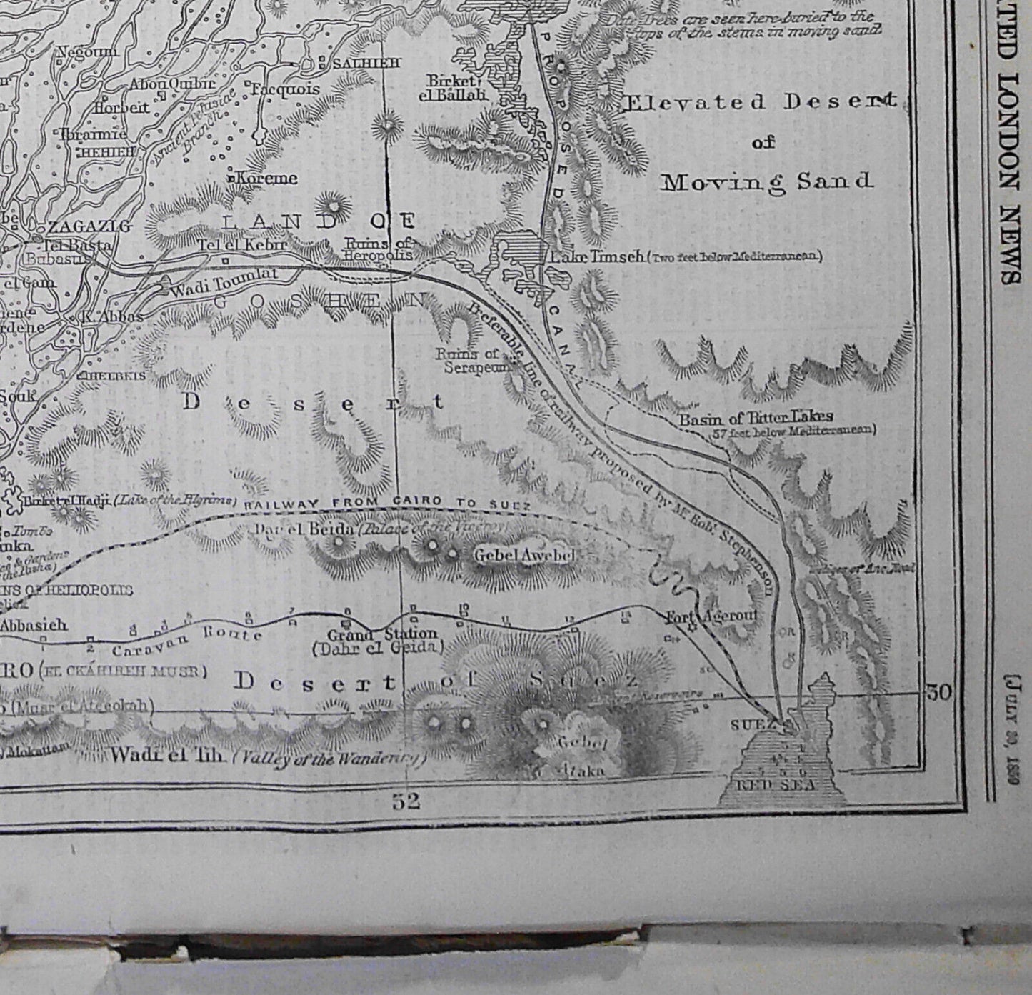 Illustrated London News, July 30, 1859. Railway Map of Lower Egypt; Mantua; etc