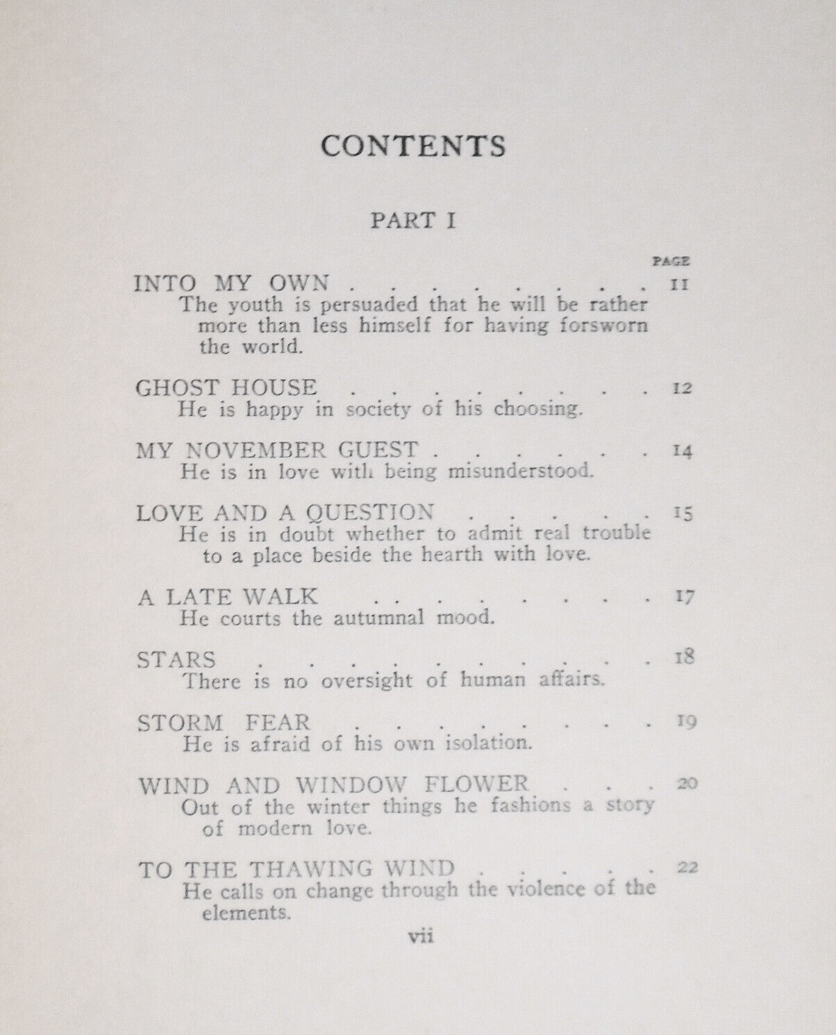 Robert Frost : A Boy's Will. First Edition, 1915.