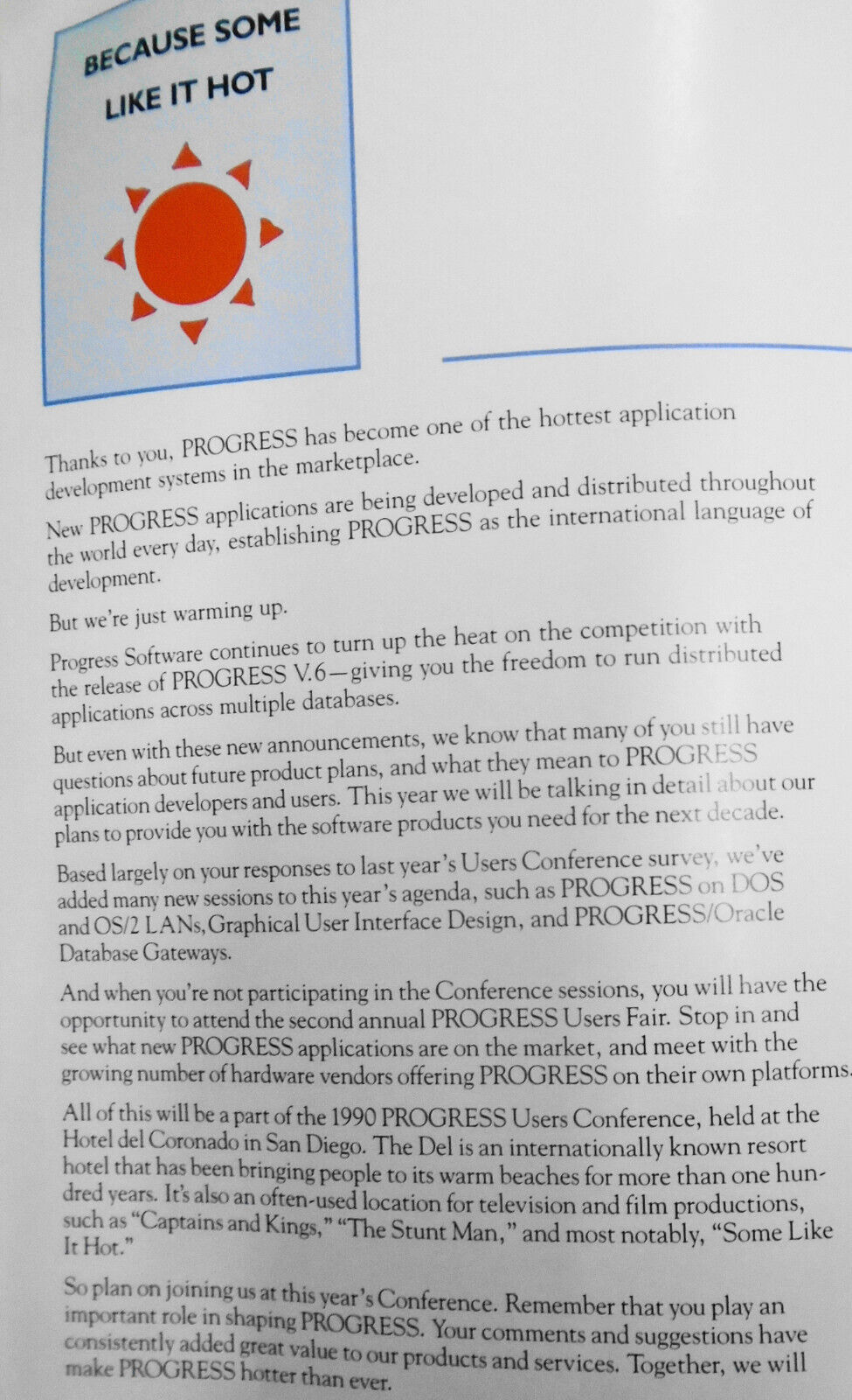 1990 PROGRESS Application Development System, Users Conference - Program