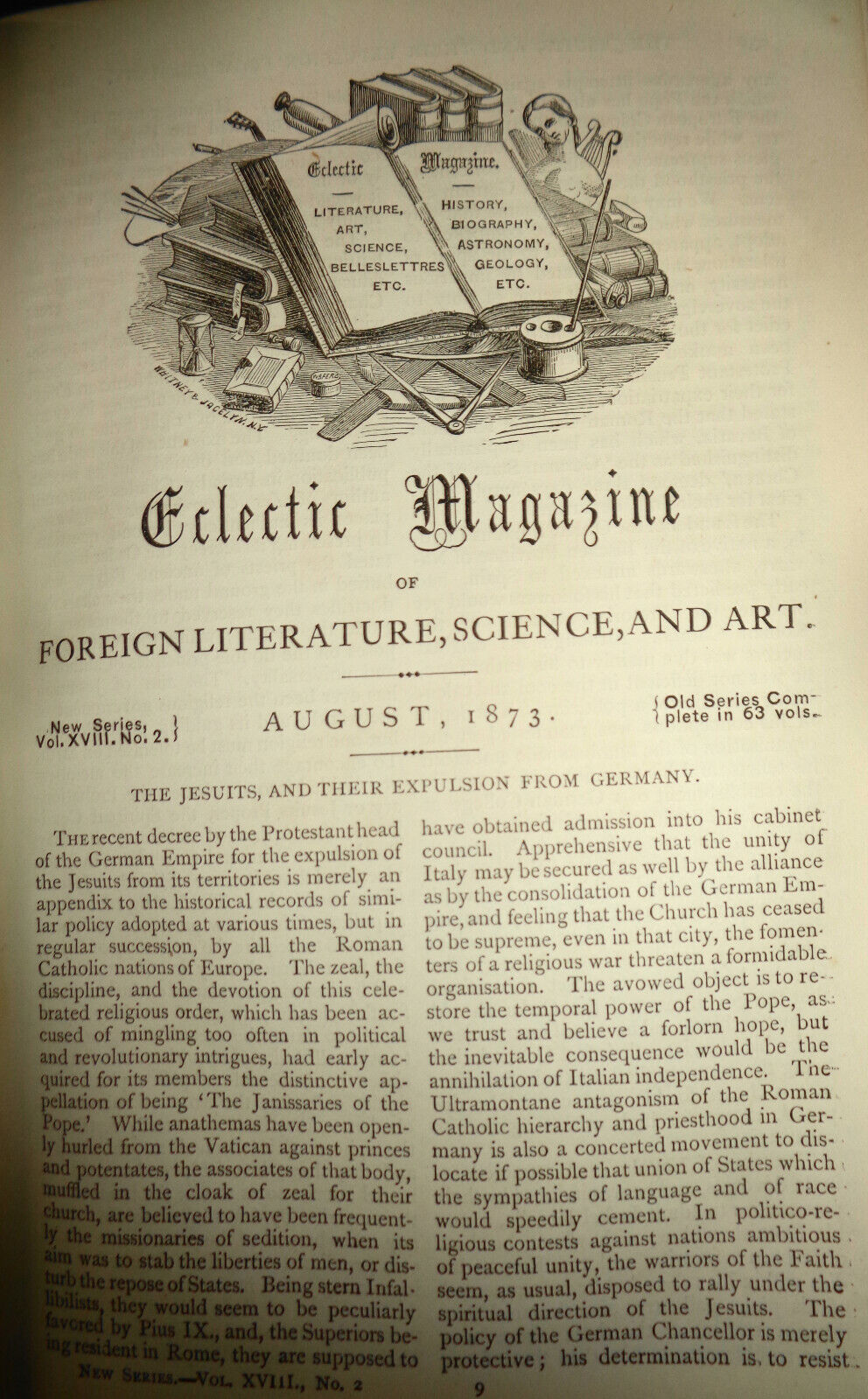 1873 The Eclectic magazine of foreign literature, science art July-Dec Vol. 18