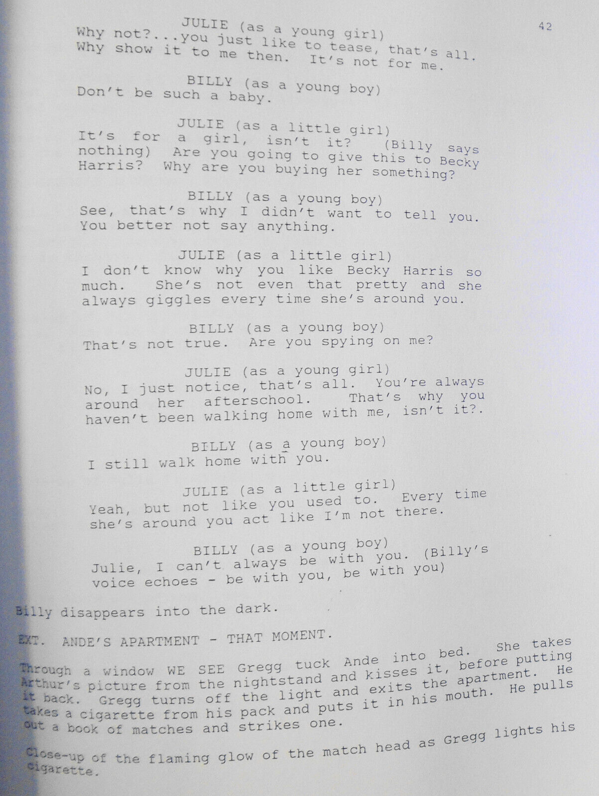 Burn For You, an original screenplay by N. K. Eskridge & Thomas DeHaven