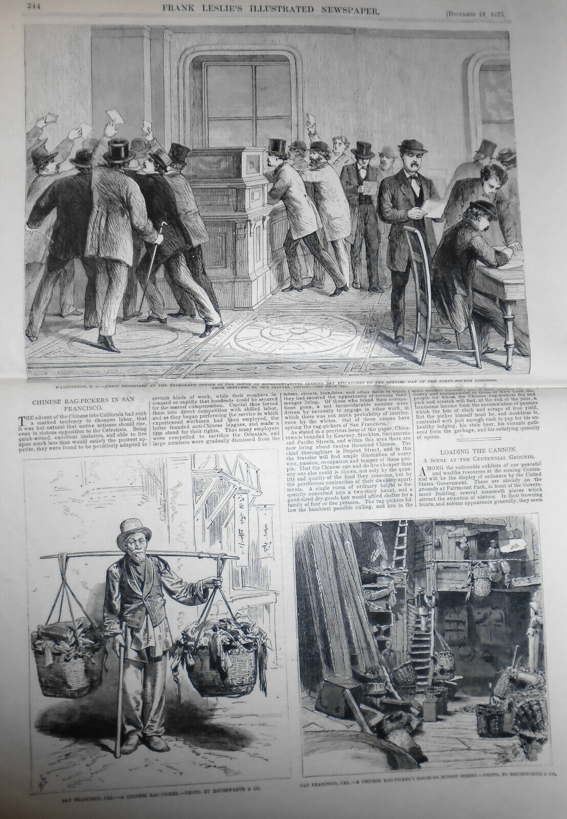 Frank Leslie's Illustrated Newspaper Dec 18, 1875 - Tweed's Escape, Evangelists