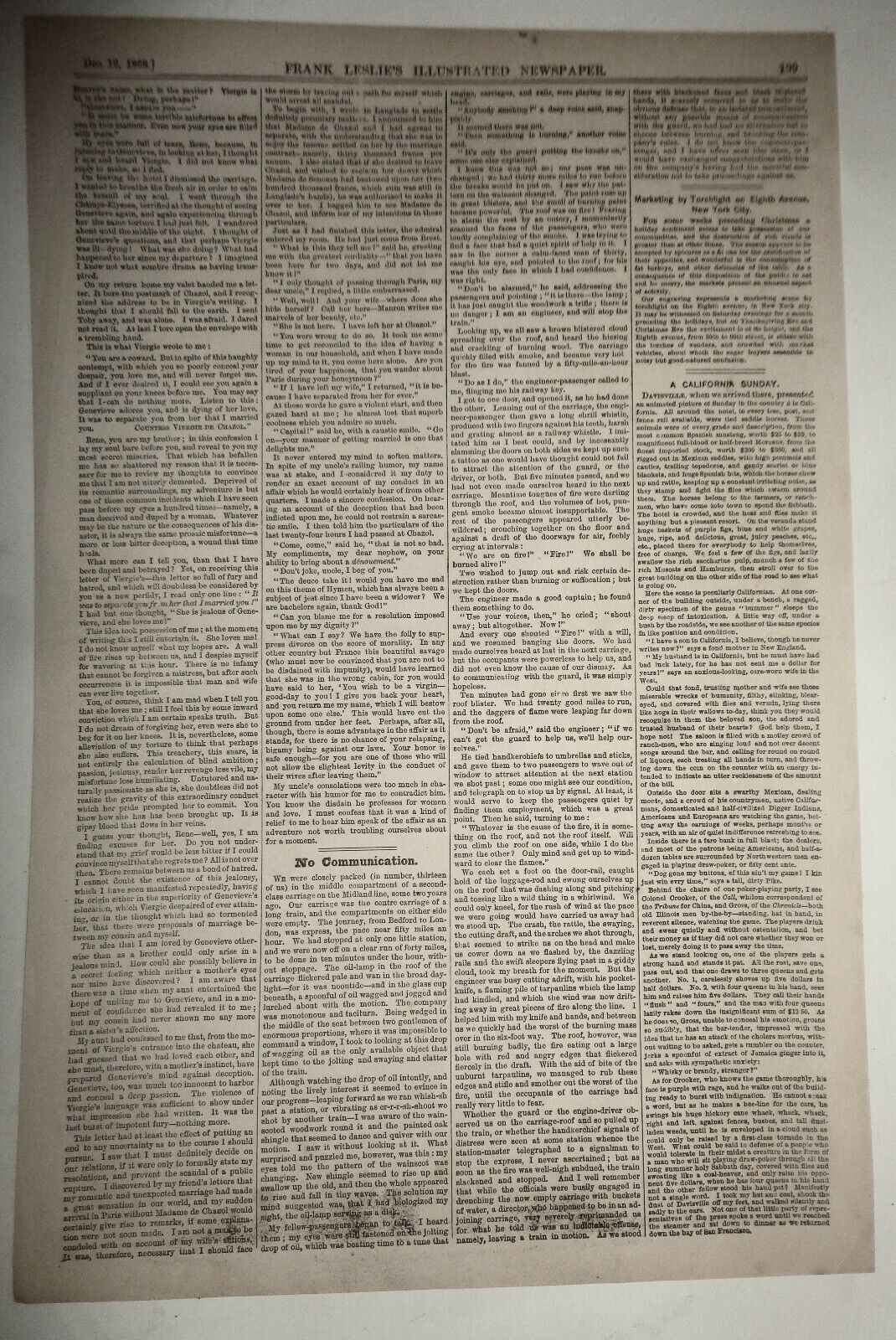 BEFORE THE HOLIDAY - MARKETING BY TORCHLIGHT - A NIGHT SCENE IN 8 AVE, NYC 1868
