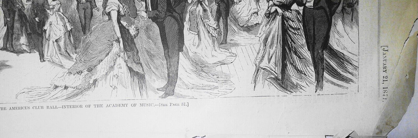 The Americus Cup Ball - Interior of the Academy of Music - Harper's Weekly 1871